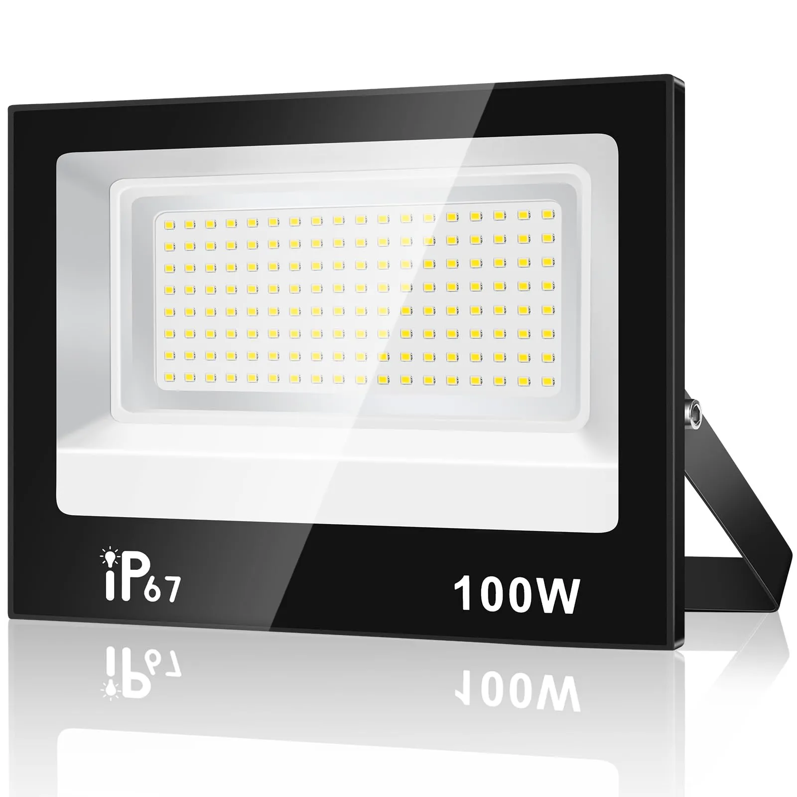 URTBST 100W Faretto Led da Esterno,10000LM Faretti LED Esterno,7000K Bianca Fredda Faro LED Esterno,IP67 Impermeabile Super Luminoso Faretti LED per Giardino,Cortile,Garage,Patio