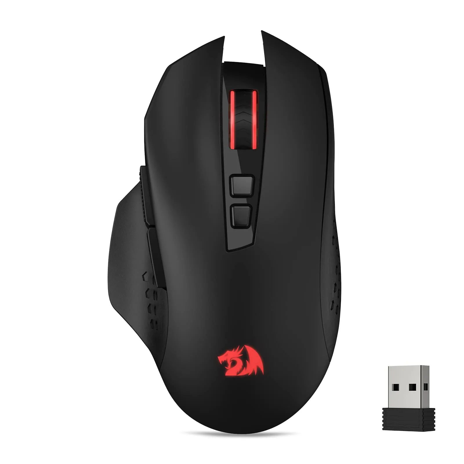 Redragon Mouse ottico wireless 2,4 G con ricevitore USB, mouse portatile per giochi e ufficio, 5 livelli DPI regolabili, 6 pulsanti per desktop, MacBook, notebook, PC, laptop, computer