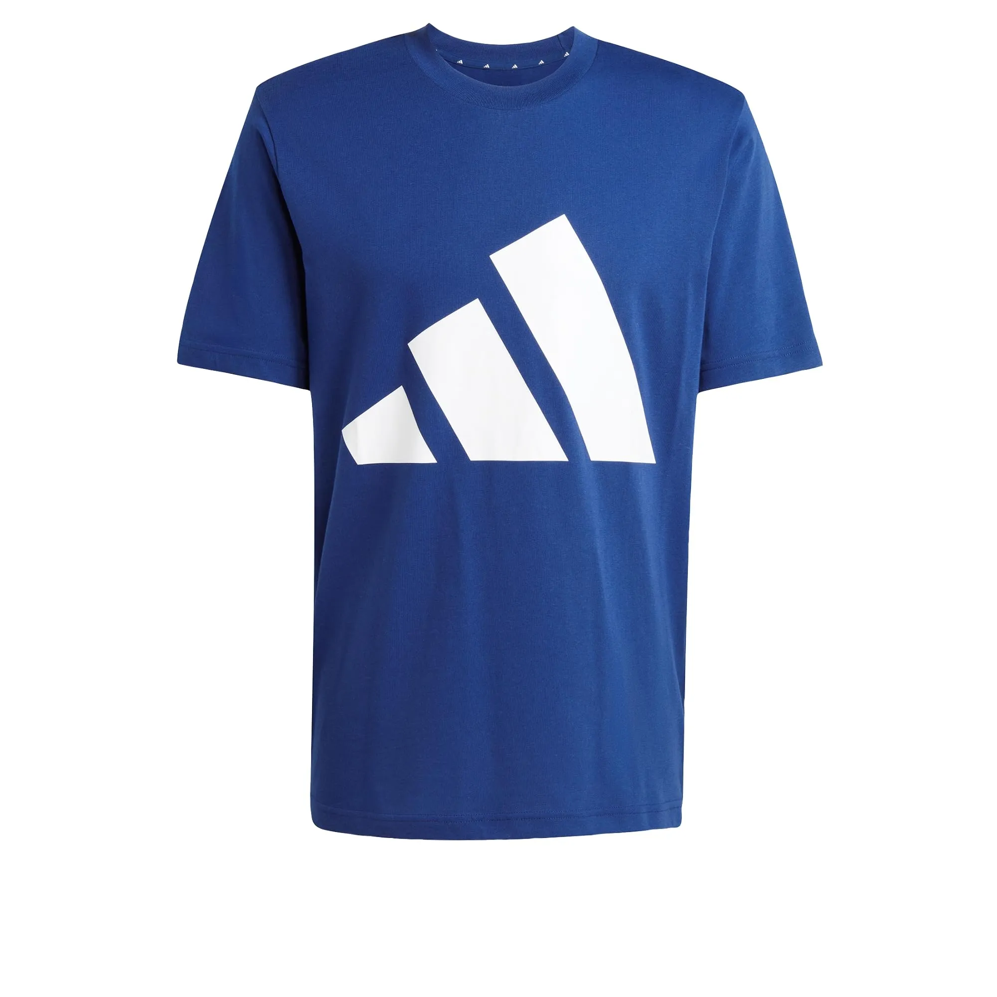 adidas Uomo Essentials Big Logo Single Jersey Tee, Dark Blue/White, M