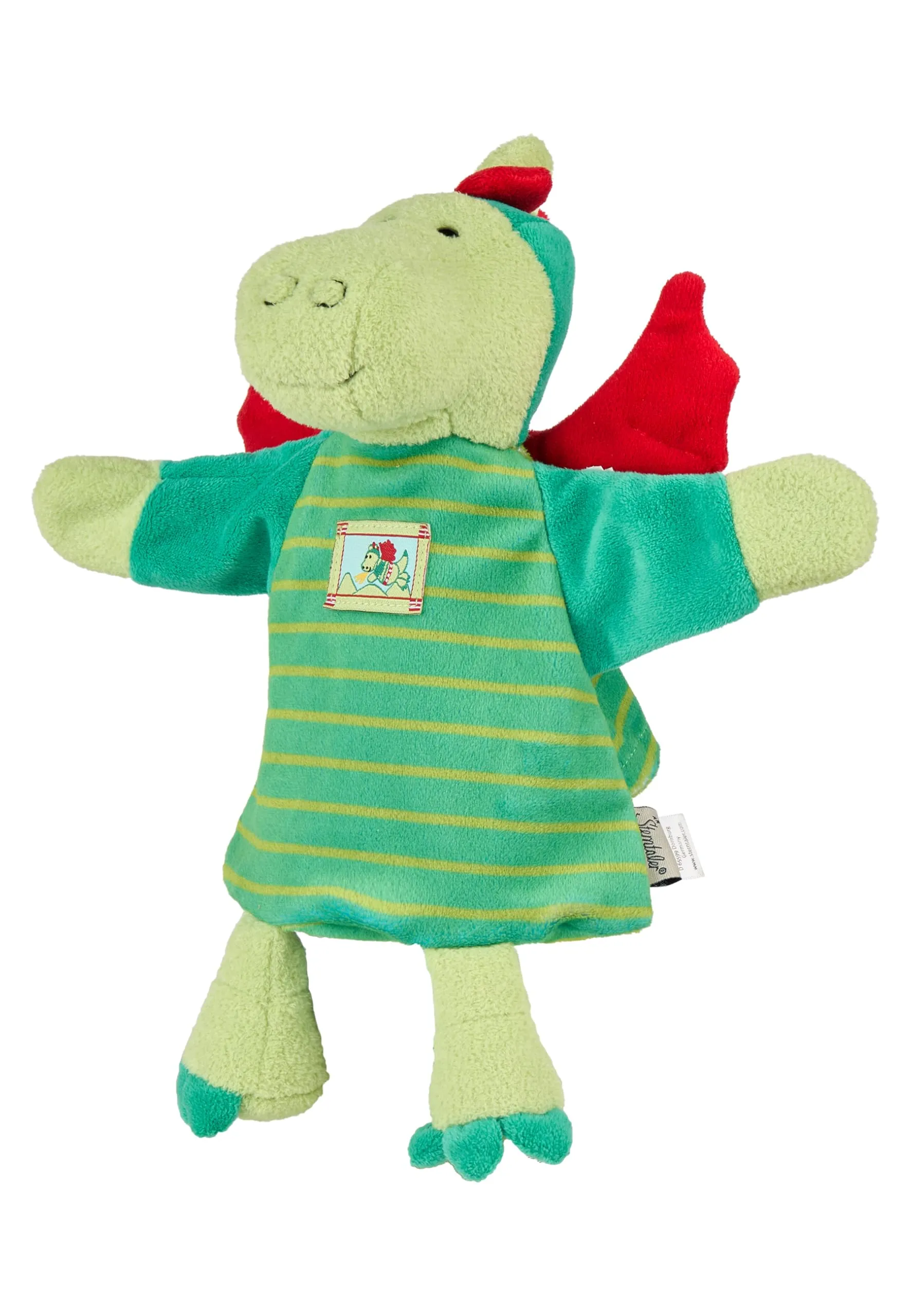 Sterntaler Burattino a forma di drago, 31 x 27 x 10 cm, Verde