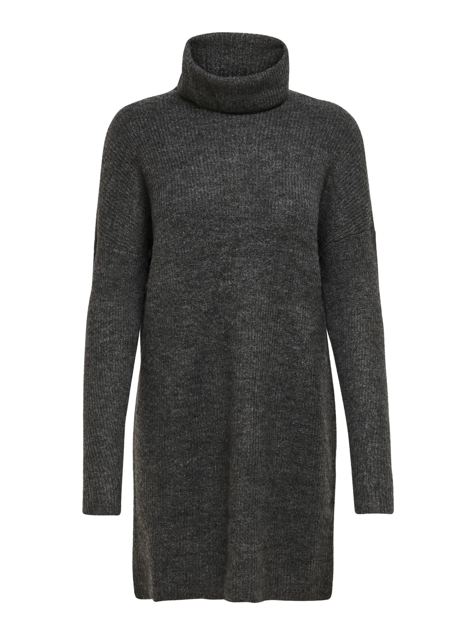 ONLY Onljana L/s Cowlneck Dress Wool Knt, Vestito Donna, Grigio (Dark Grey Melange Dark Melange), 42 (Taglia Produttore: Small)