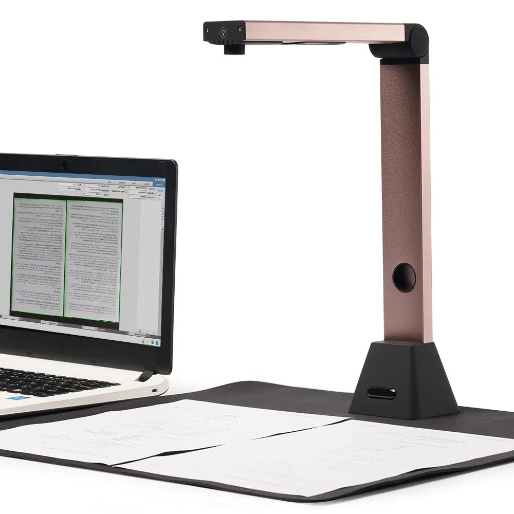 Venkillian Scanner Portatile per Documenti A4/A3 con Fotocamera: 8MP Scanner Professionale Intelligente per Libri e Ufficio｜OCR Win Twain｜Doc Cam per Insegnanti Classi Casa
