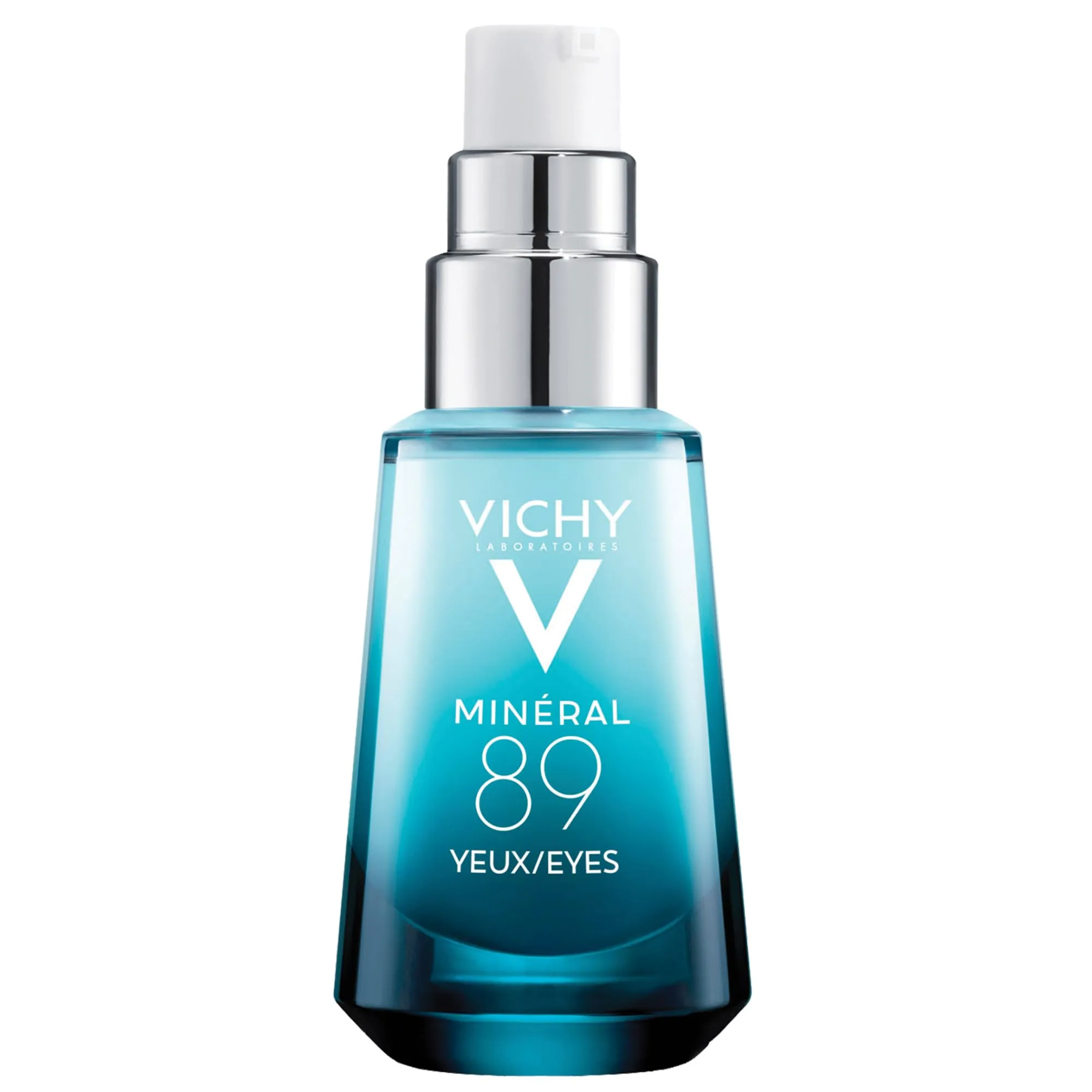Vichy Minéral 89, Gel Occhi Fortificante, Per Tutti i Tipi di Pelle, 8H di Idratazione, Riduce Borse, Occhiaie e Linee Sottili, Con Caffeina, Acido Ialuronico e Acqua Vulcanica, 15 ml