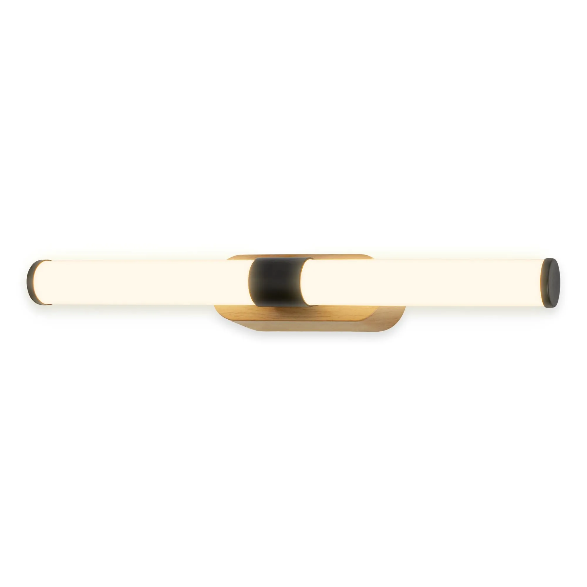 Briloner - Lampada specchio bagno IP44, resistente agli spruzzi, montaggio a parete, luce bianca calda, luce specchio bagno, 40 x 6,5 x 4,5 cm, legno nero