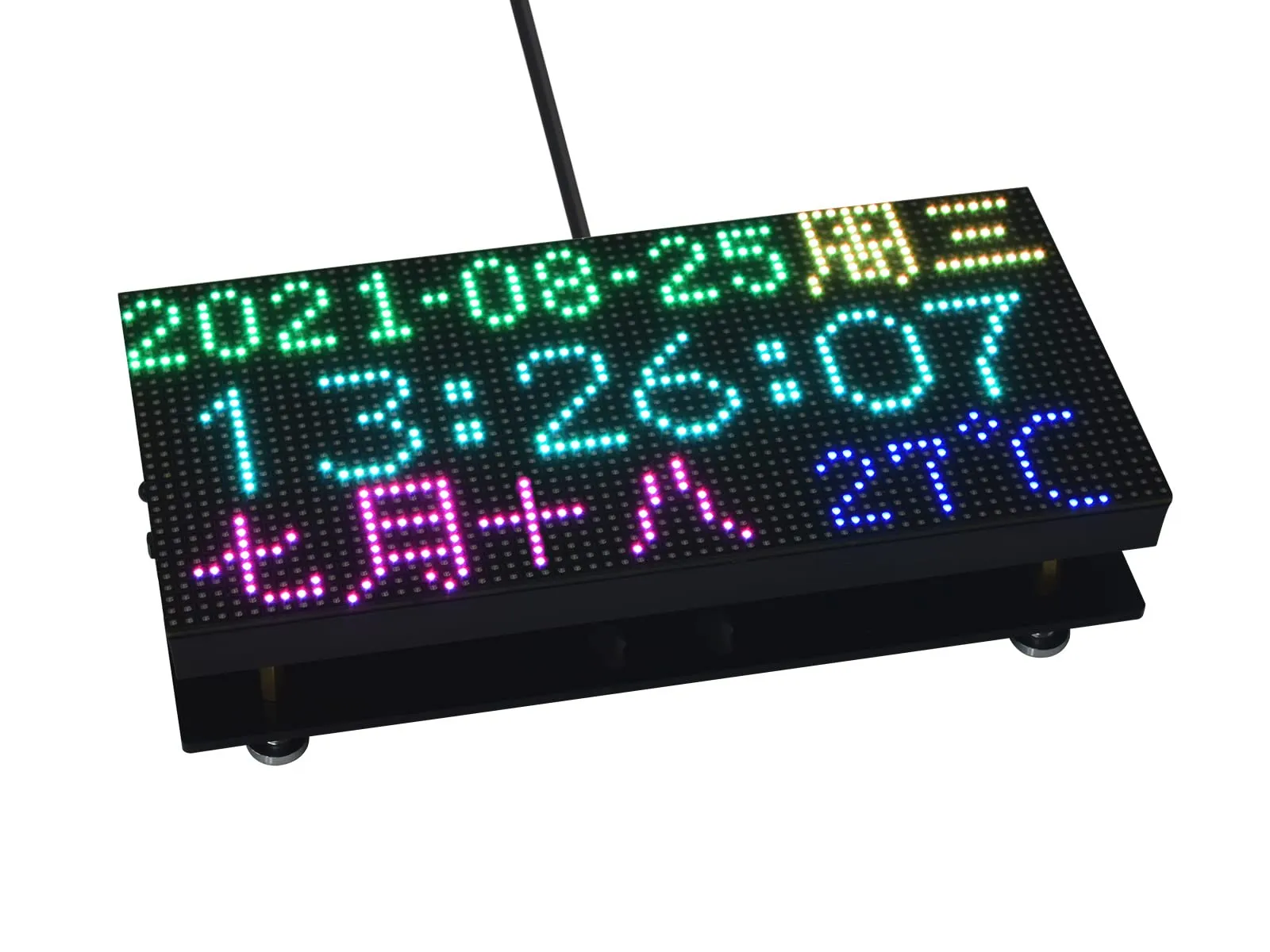 Waveshare 64×32 RGB LED Matrix Panel, 3mm Pitch, 2048 Singoli RGB LEDs Schermo Nudo, per Raspberry Pi, Arduino, ESP32, Consenti Displaying Testo, Immagine Colorata, Animazione (192mm×96mm)