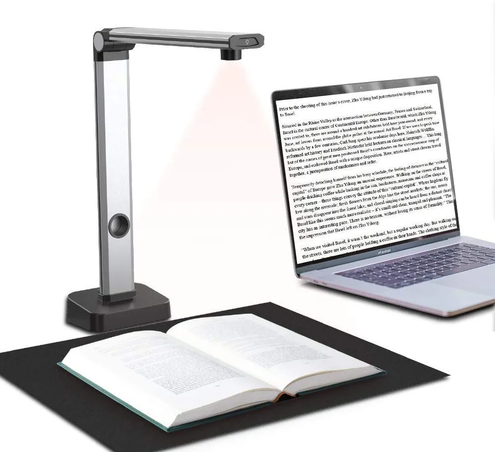 JOYUSING Scanner per Documenti Portatile HD da 14 MP, Scanner per libri, acquisizione formato A3, OCR multilingue intelligente, Converti in PDF/Word/Txt/Excel su Windows e PDF su Mac