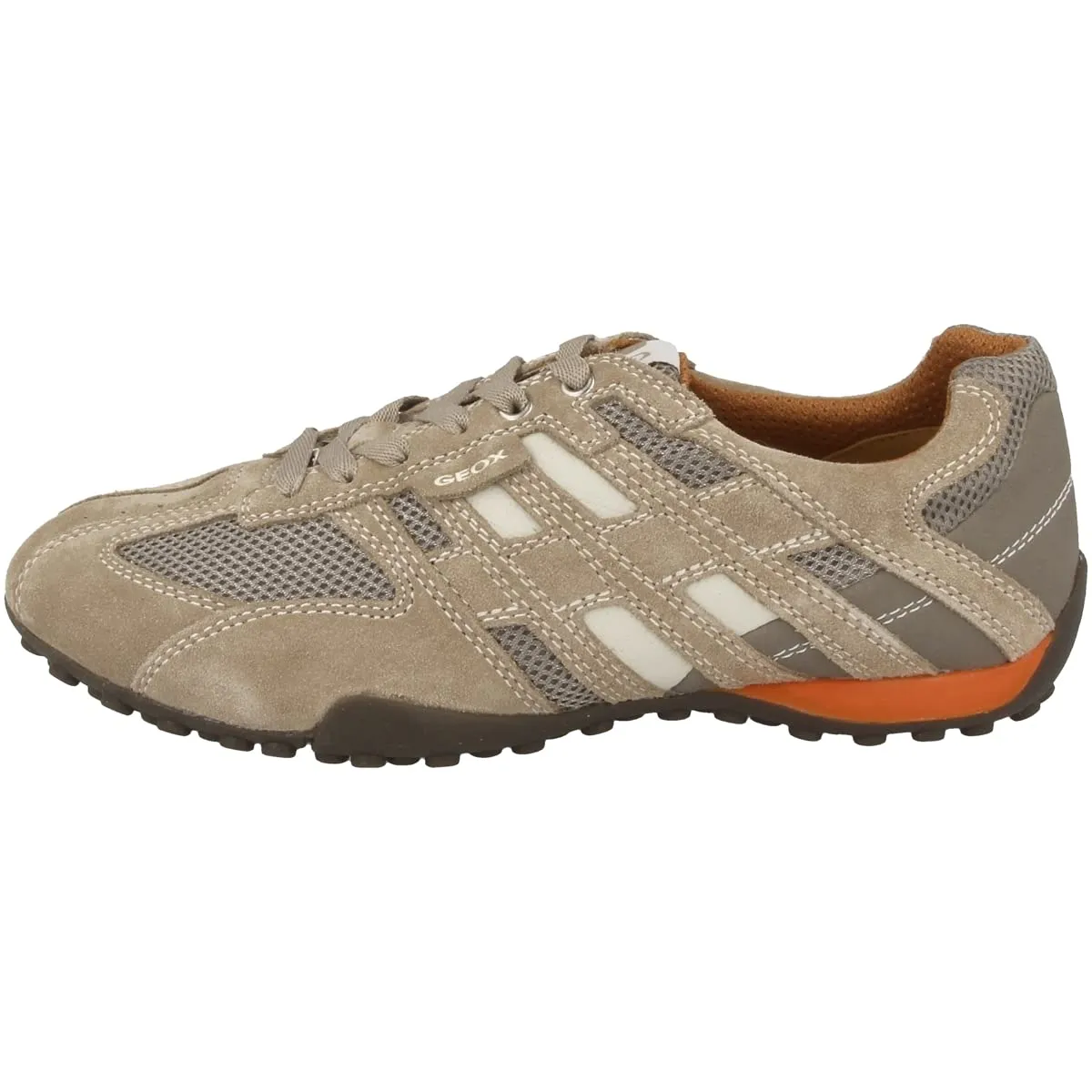 Geox Uomo Snake K, Sneakers Uomo, Beige Beige Dk Orange, 46 EU