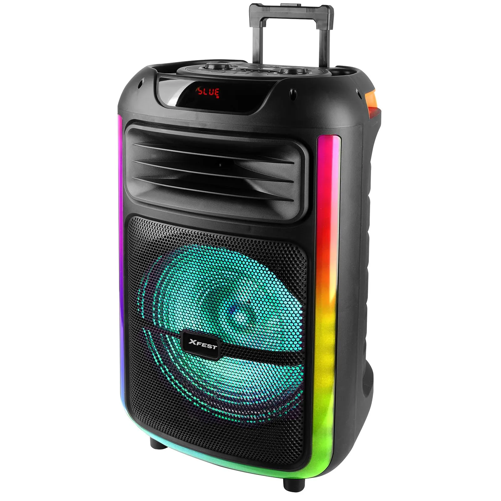 Trevi XFest XF 1400 KB Speaker Wireless 100W, Altoparlante Portatile con Microfono Con Cavo Incluso, Ingressi USB, Micro SD, AUX-IN e Guitar, Funzione TWS, Batteria Ricaricabile Integrata