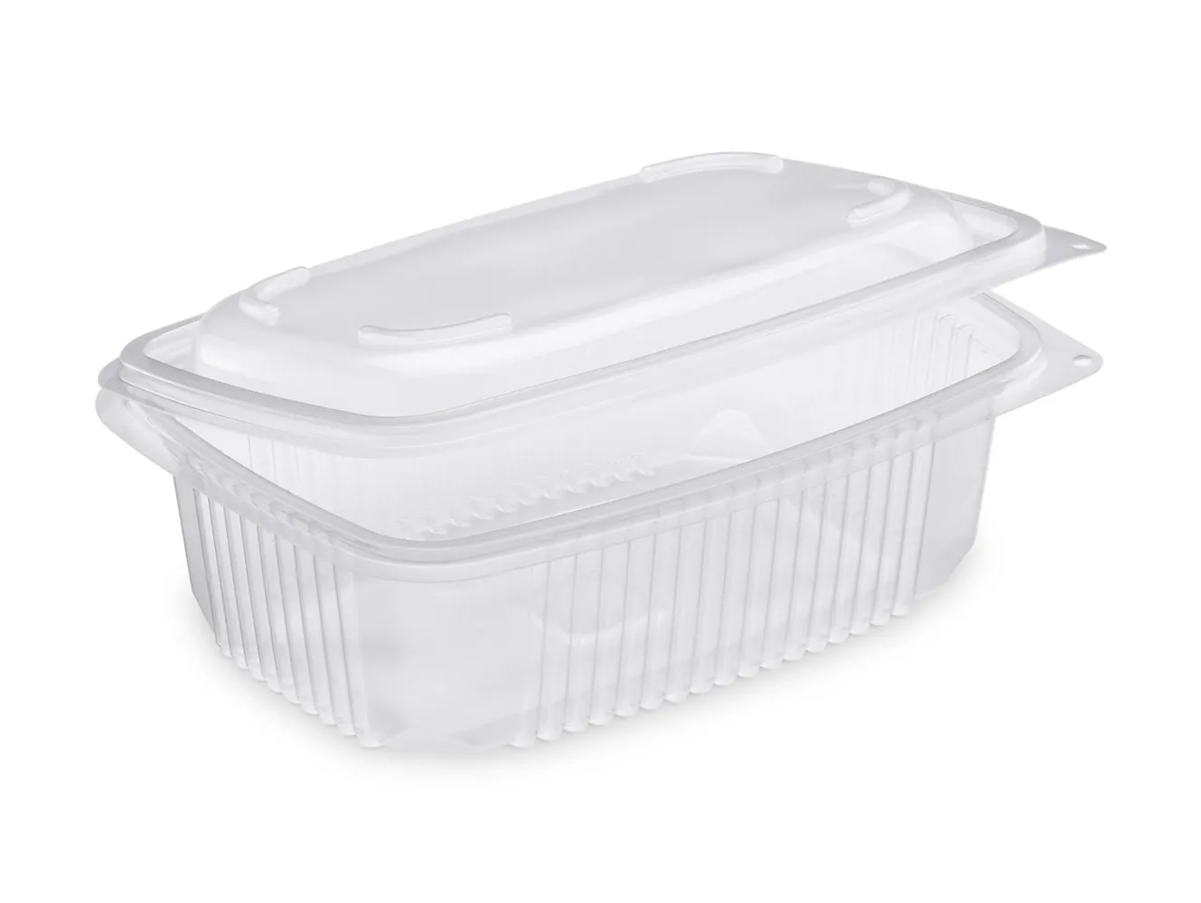 ONDIPACK 800 - Vaschette per microonde e uso caldo con coperchio bombato a cerniera, capacità 800 ml - CONFEZIONE DA 50 PEZZI