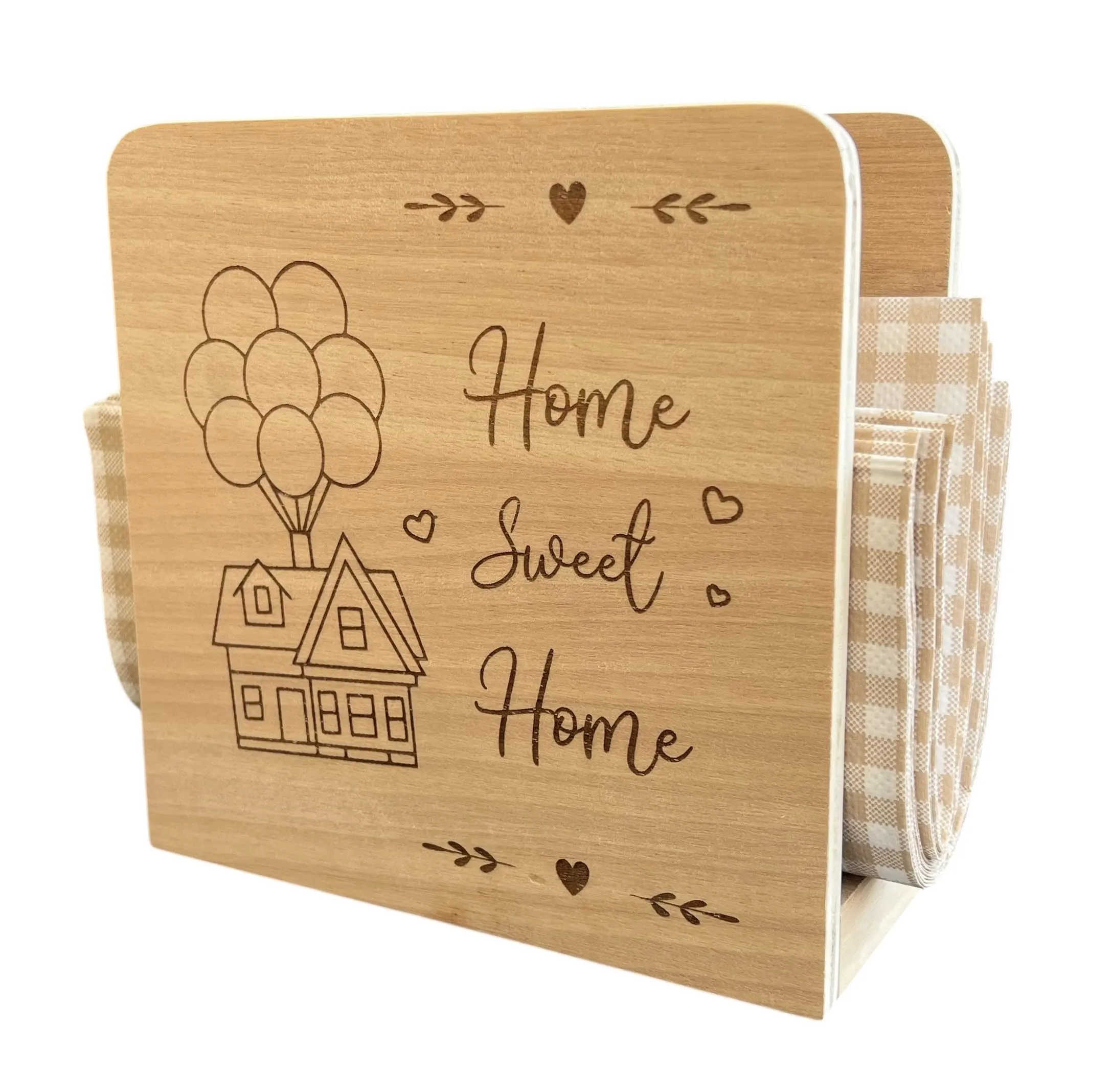 Portatovaglioli da tavola in legno, idea regalo cucina, portatovaglioli moderno, idea regalo nuova casa, portatovaglioli di design, artigianale (Home Sweet Home)
