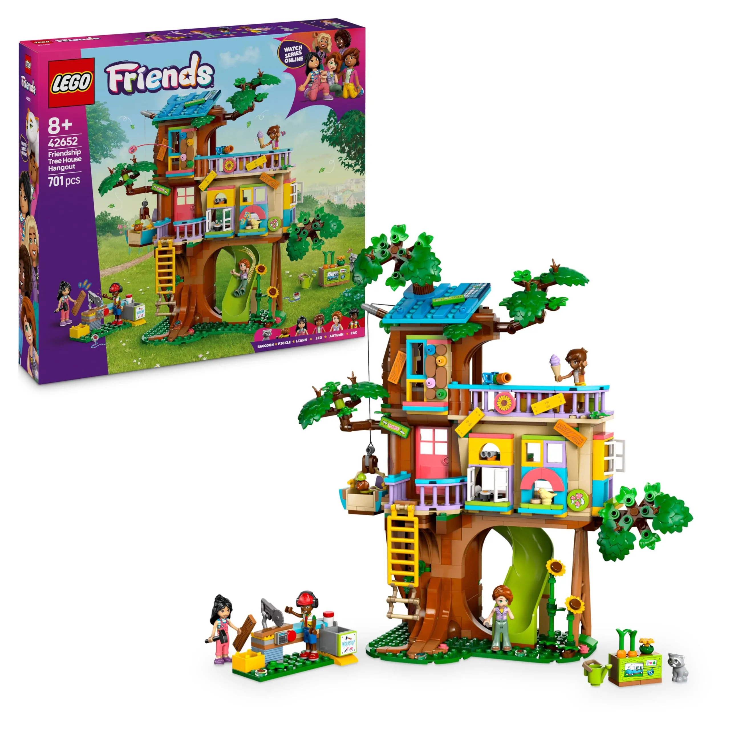 LEGO Friends Casa sull’Albero dell’Amicizia, Giochi Creativi per lo Sviluppo delle Abilità Sociali per Bambine da 8 Anni con Animali Giocattolo e 4 Mini Bamboline, Idea Regalo di Compleanno 42652