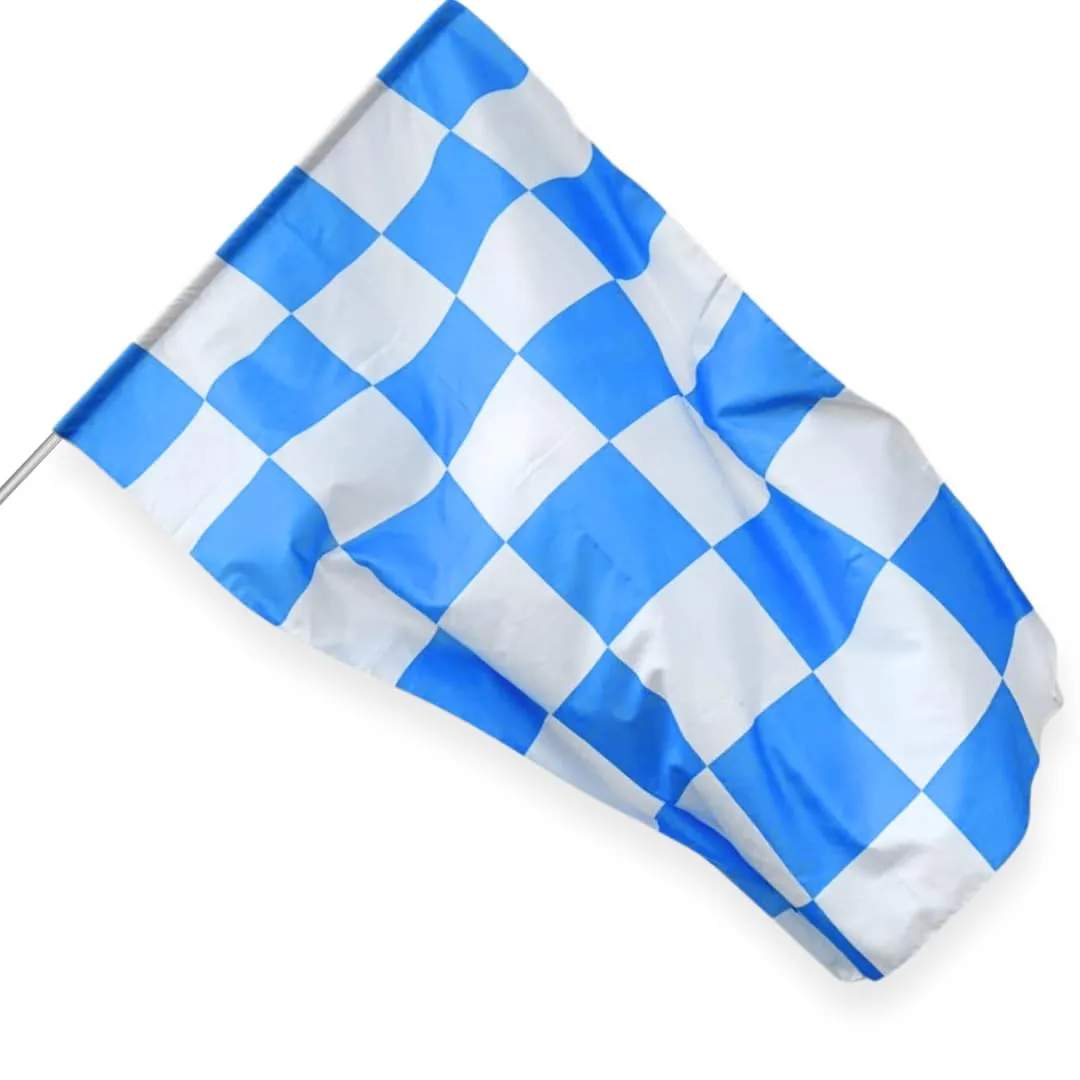 NARAMAKI Napoli Bandiera a Scacchi Bianco e Azzurri 90x150cm con Passante per Asta - Bandiera Italiana - Tifosi - Calcio (Bandiera Scacchi)