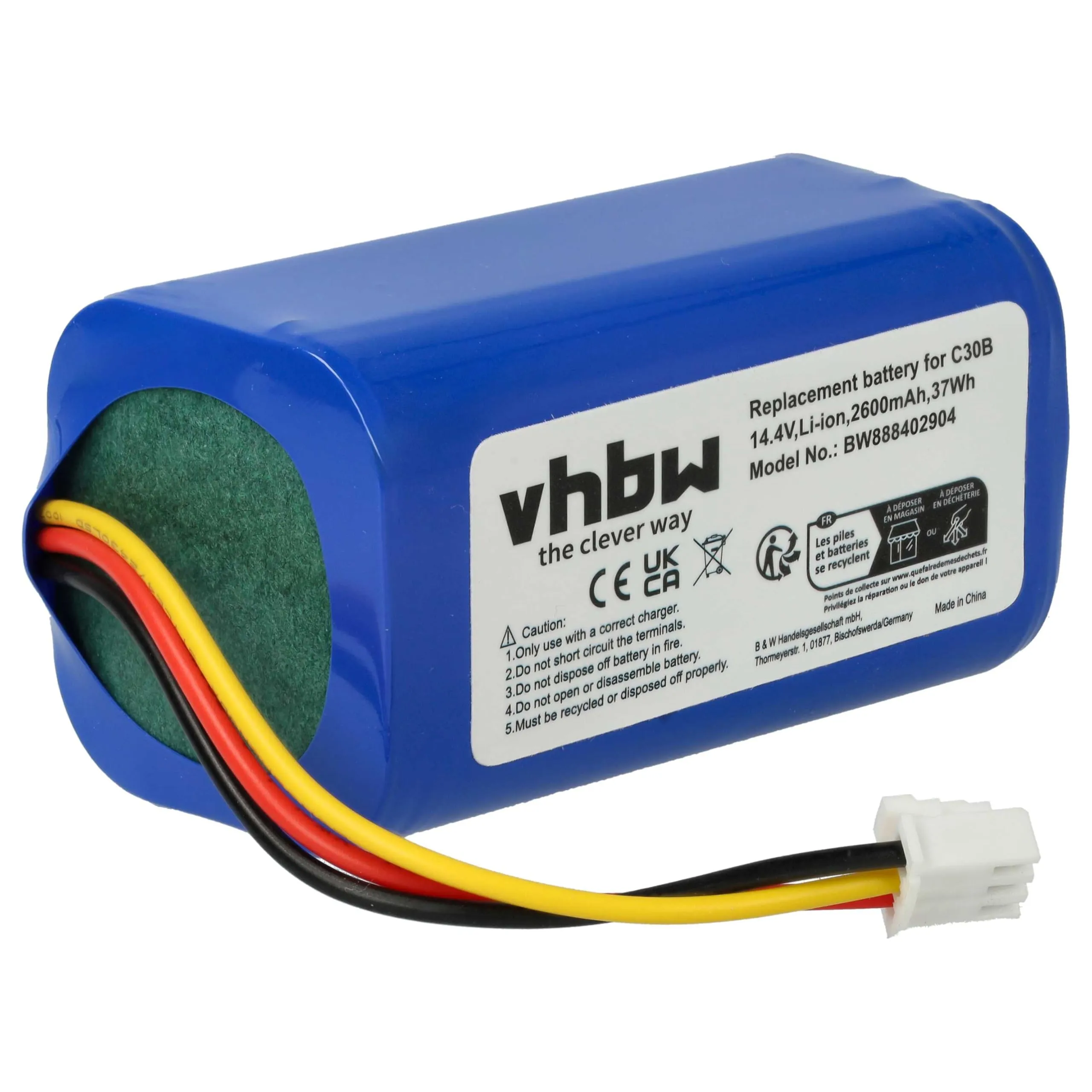 vhbw batteria sostituisce Blaupunkt D071-INR-CH-4S1P, 6.60.40.02-0 per aspirapolvere (2600mAh, 14,4V, Li-Ion)