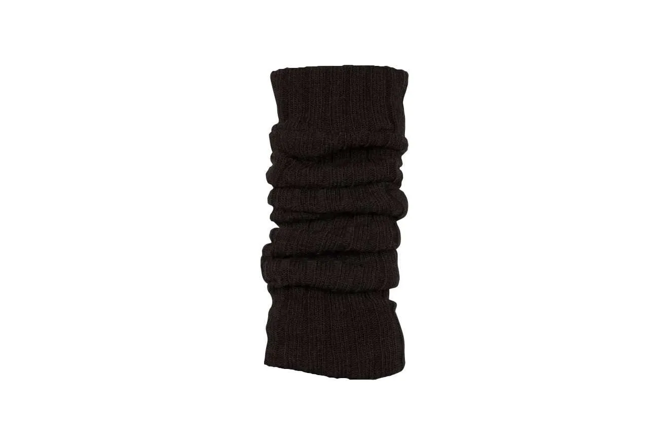 Ateena Scaldamuscoli Lunghi in Maglia di Lana per Donne e Ragazze, Scaldamuscoli Alle Caviglie, Calzini Alti al Ginocchio Senza Piedi, Circonferenza Max dei Polpacci– 40cm Lunghezza- 60cm, Nero