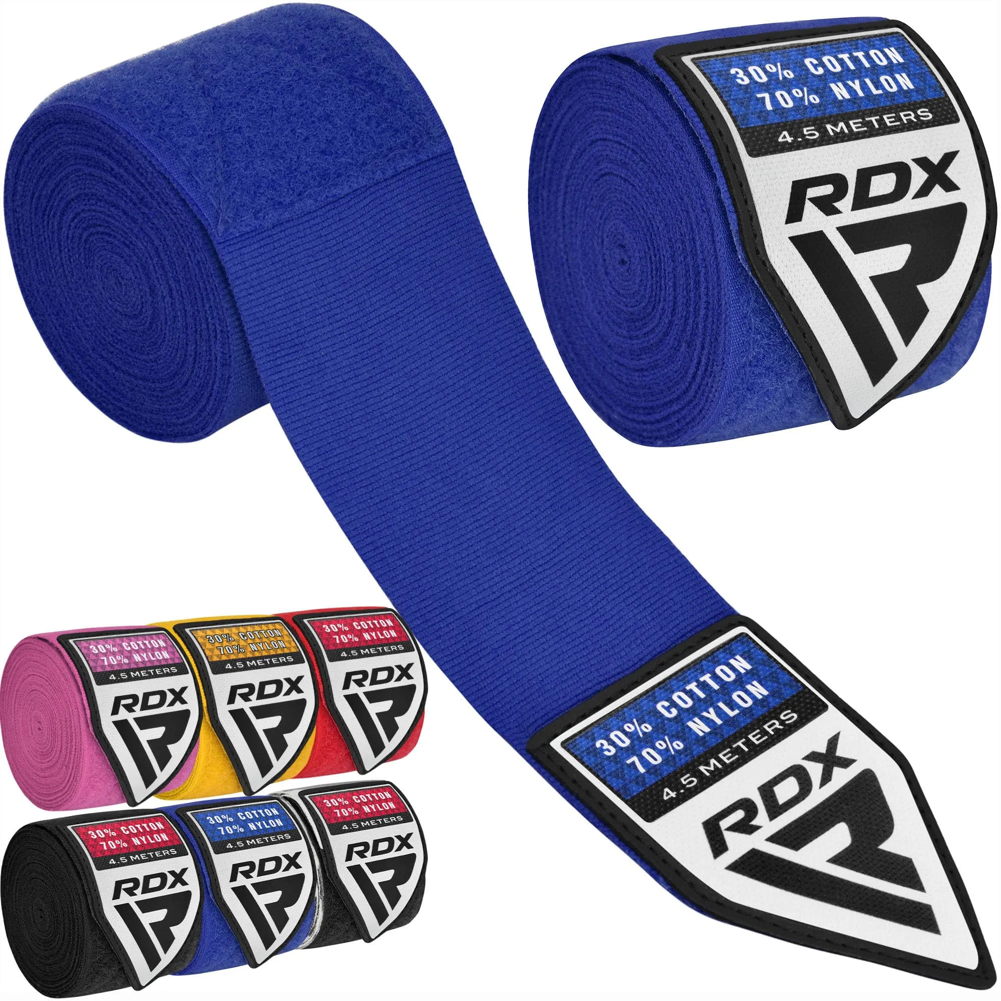 RDX Fasce Boxe Guanti Interni, 4,5 Metri 180 Pollici Elastiche Bendaggi, Polso Mani Protezione Sottoguanti, Pugilato Bende per Arti Marziali Muay Thai MMA Kickboxing Punzonatura Allenamento Hand Wraps