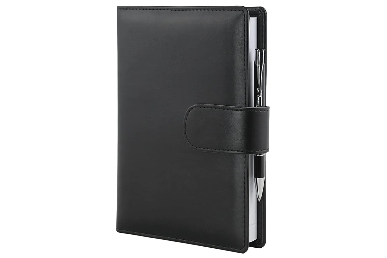 PROGRESSIO Agenda giornaliera 2026 in similpelle CLASSIC 12 mesi a righe A5 (15 x 21cm) - Handmade in Italy (Nero)