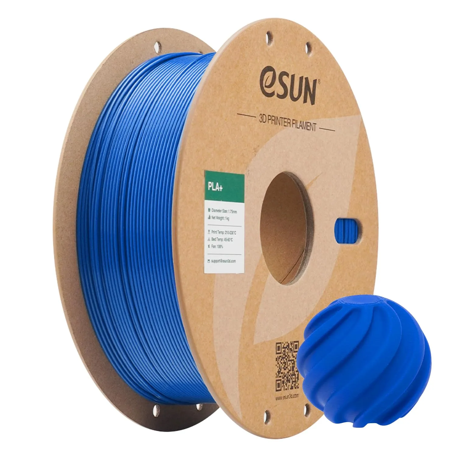 eSUN Filamento PLA+ 1.75mm, Filamento per Stampante 3D PLA Plus, Precisione Dimensionale +/- 0.03mm, Bobina da 1kg (2.2 libbre) Filamento per Stampa 3D per Stampanti 3D, Blu