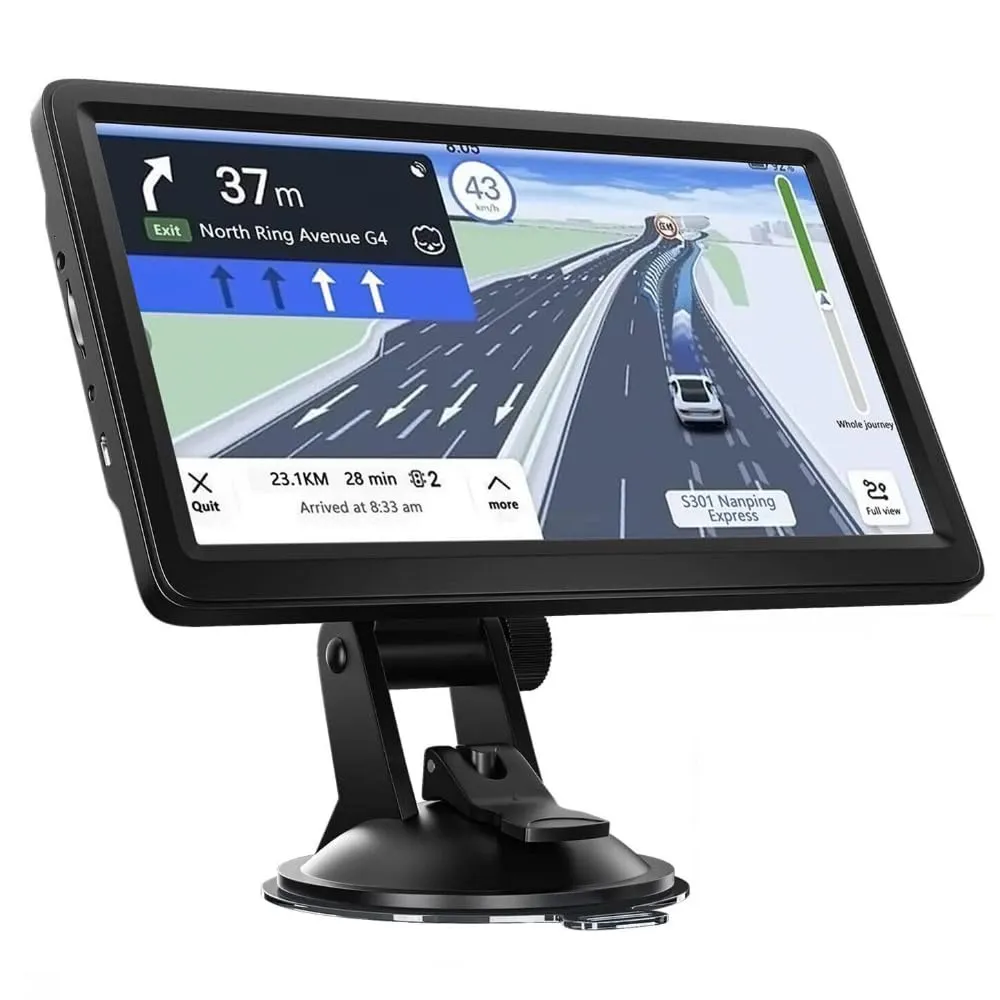 NEWFUN Navigatore Camion,Navigatore Auto,2025 9 Pollici GPS Touchsceen Navigatore 8GB,con POI Avviso Guida vocale Lane Programma gratuito a vita Aggiornamento UE,per Auto Camion