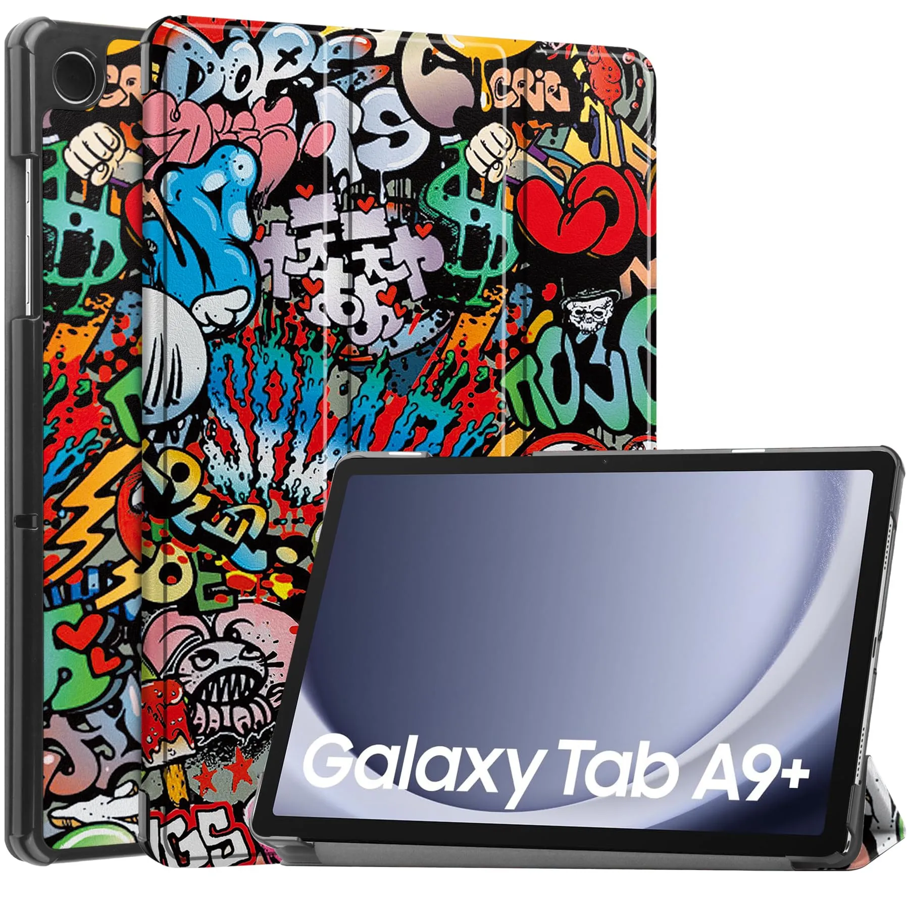 Vakarey Ultra Sottile Custodia Cover Tablet per Samsung Galaxy Tab A9+ Plus 11 Pollici 2023 SM-X210/SM-X216/SM-X218,Graffiti
