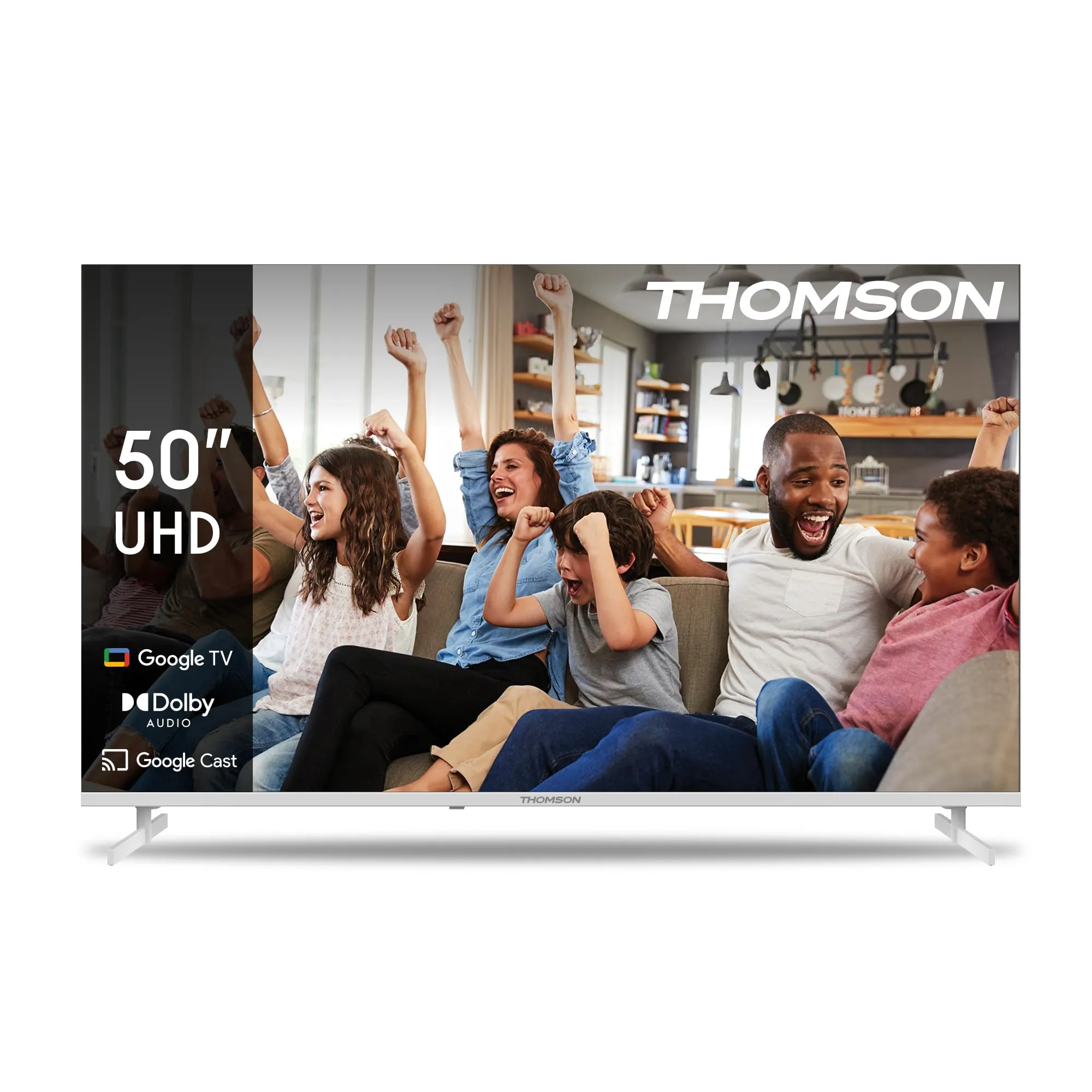 Thomson 50 pollici (127cm) Google TV 4K UHD Controllo Vocale Google Assistant Modello Bianco Smart TV - 50UG4S14W - 2024