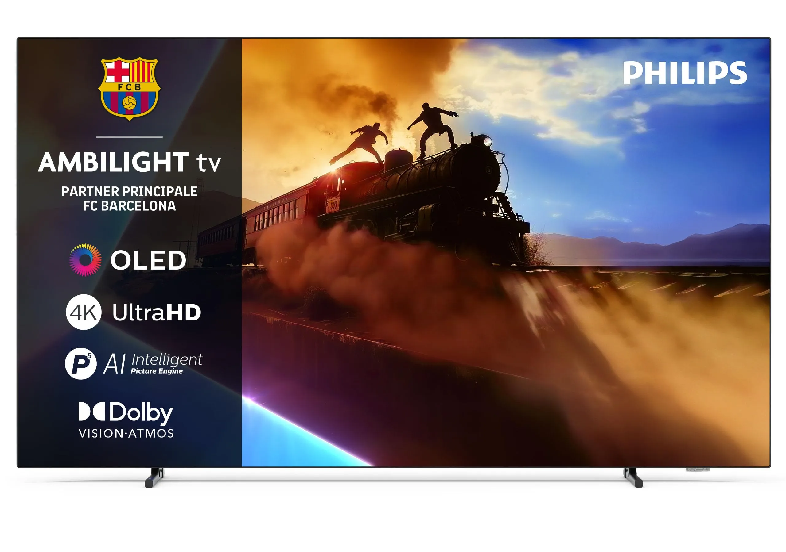Philips Ambilight 55OLED770 4K OLED Smart TV - Display 55’’ con processore P5 AI Perfect Picture Ultra HD, Titan OS, Dolby Vision e Atmos Sound - Funziona con Alexa e Google