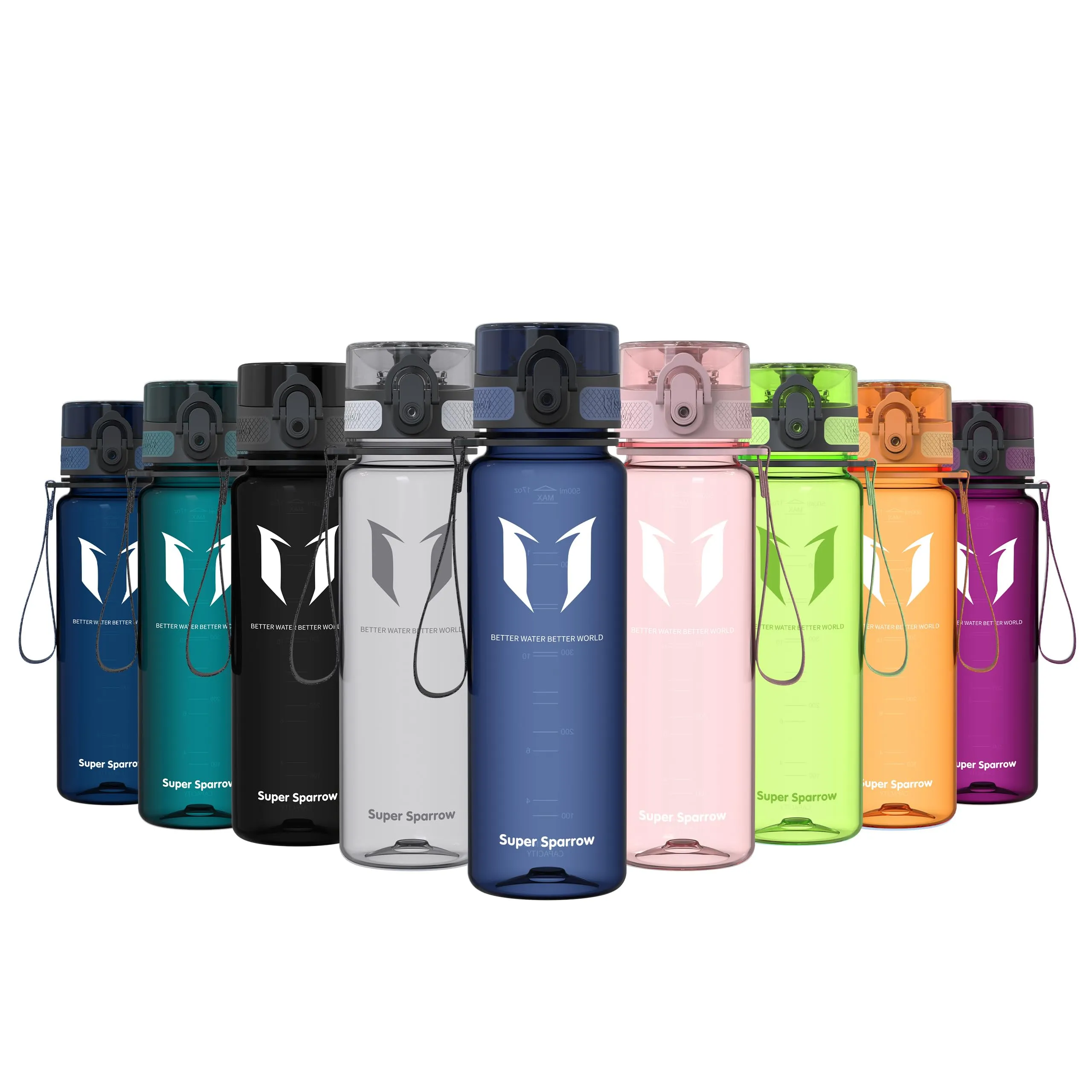 Super Sparrow Borraccia Sportiva & Bottiglia Bambini Senza Perdite - 500ml Borraccia Scuola - Senza BPA