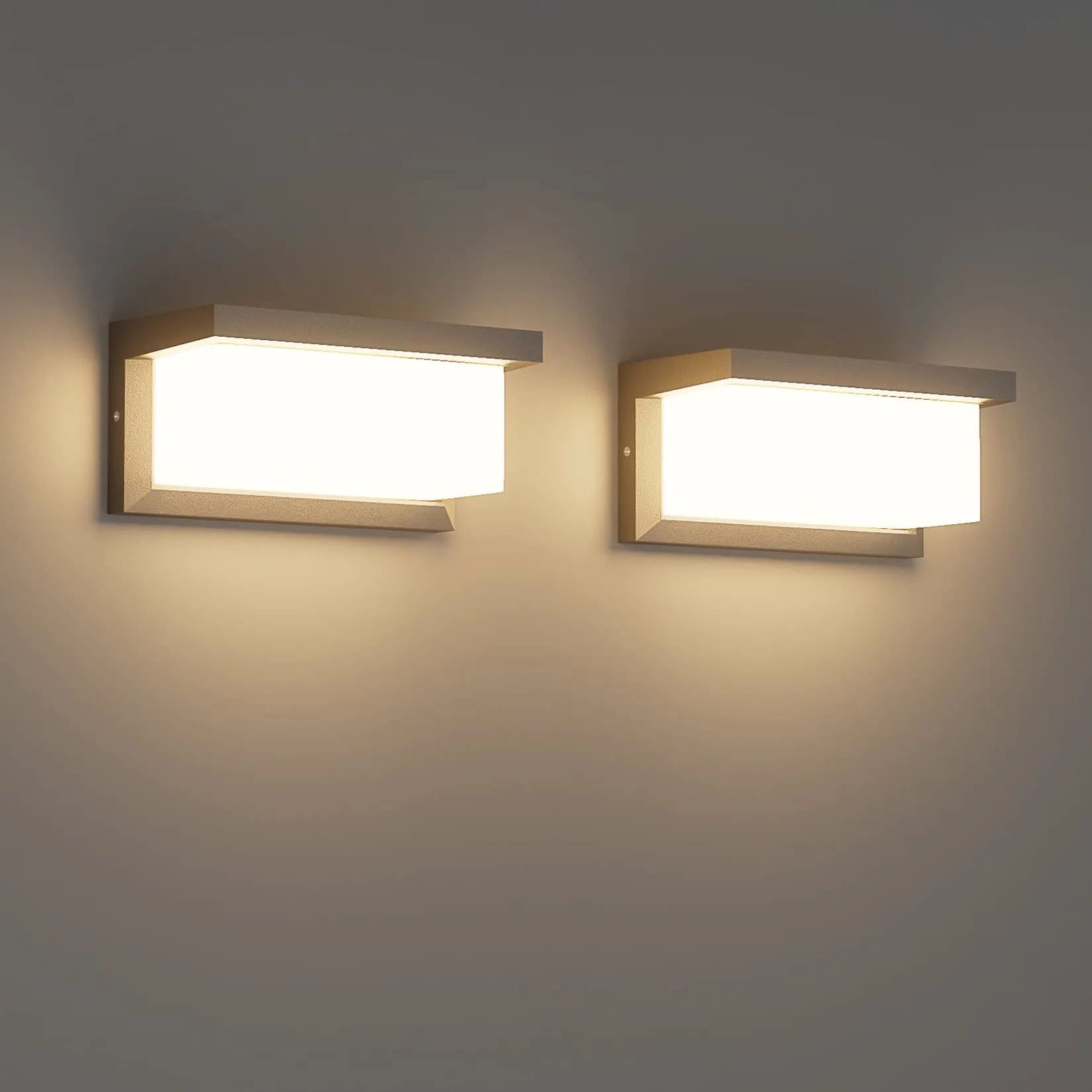 Klighten 2 pezzi LED luce da parete esterna, 24W, 3000K, impermeabile IP65 interno/esterno luce da parete, adatto per la casa, giardino, patio, ecc, Antracite