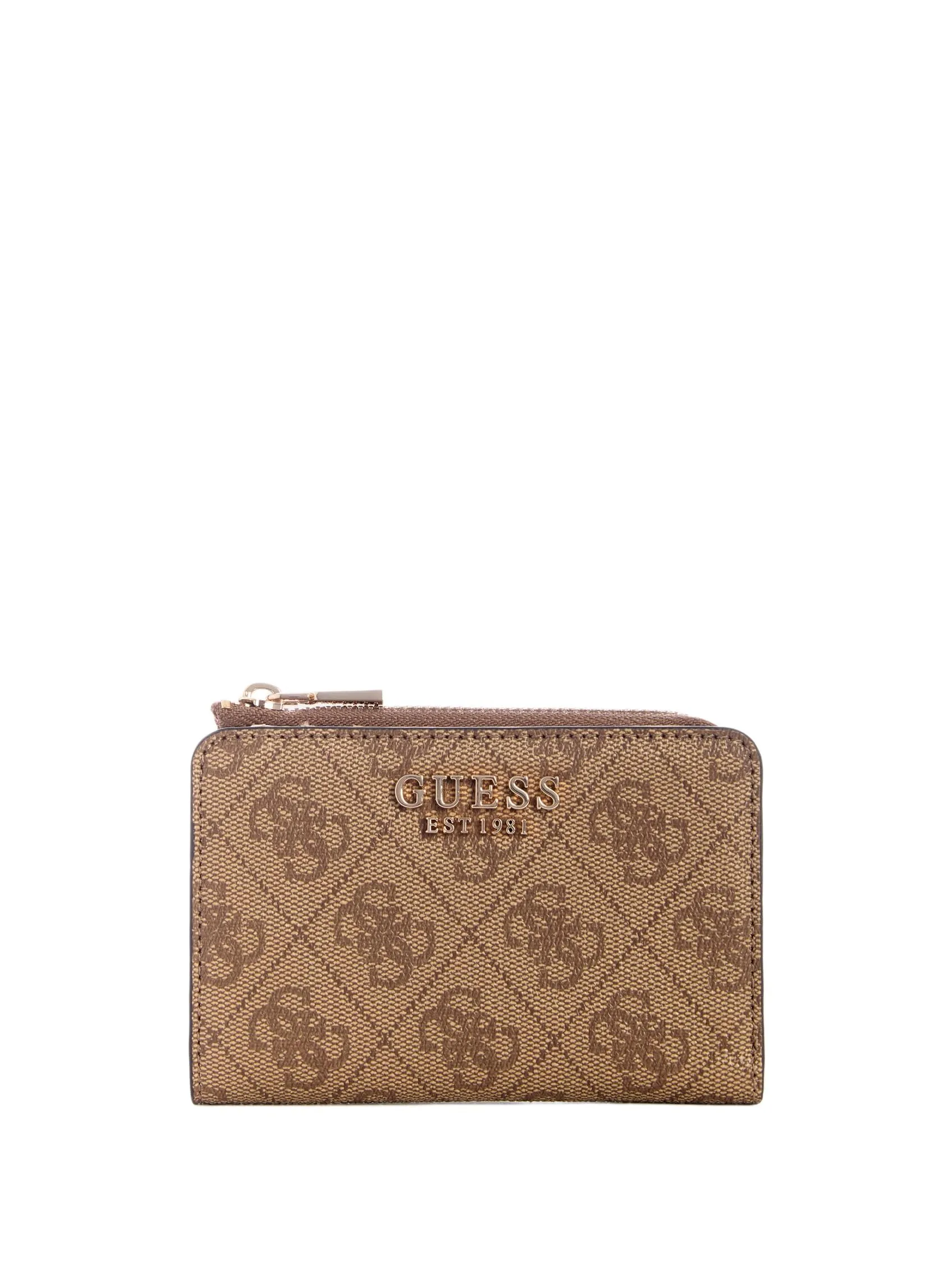 GUESS Portafoglio da donna Laurel II con cerniera, Logo Latte, taglia unica