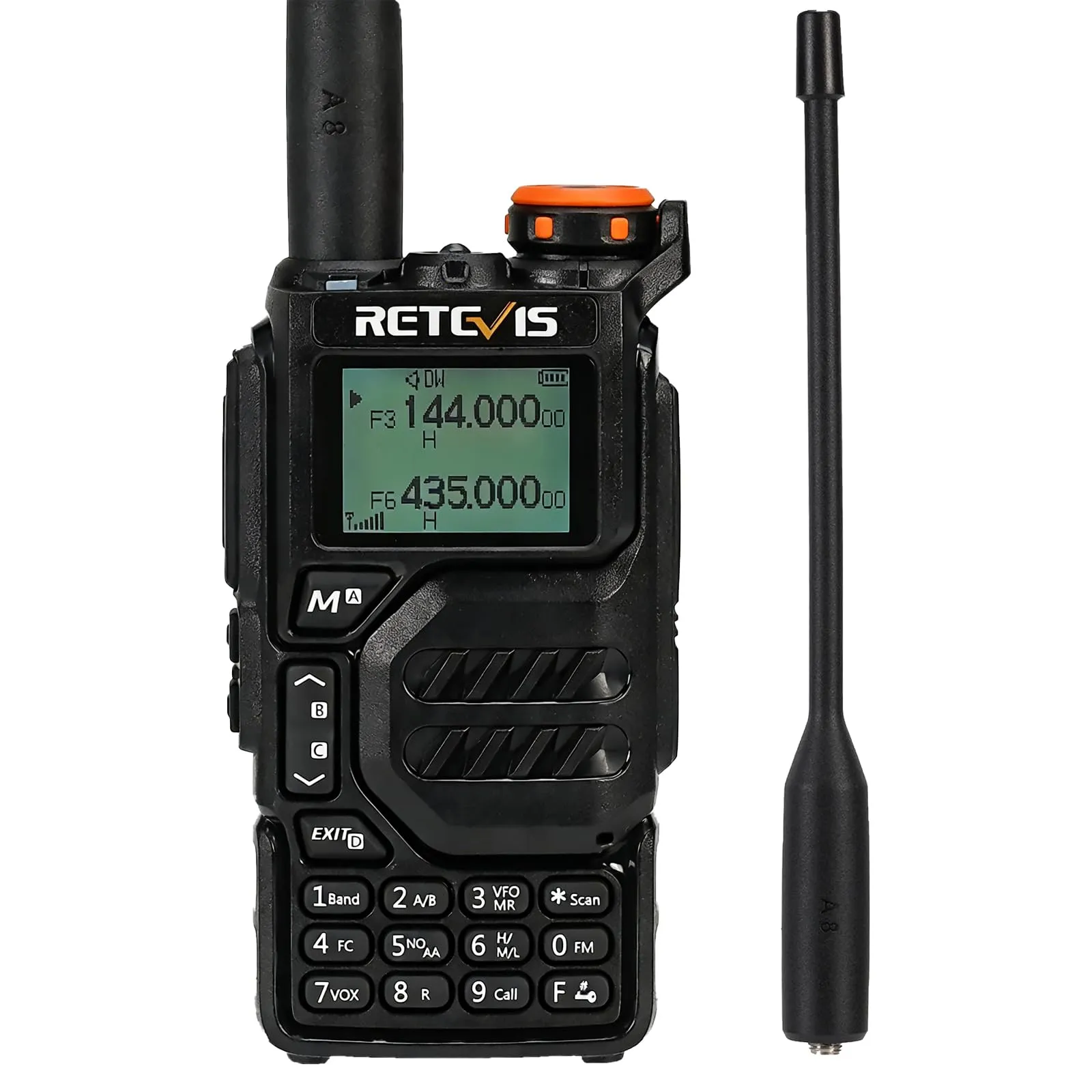 Retevis RA79 Walkie Talkie Professionale, Radio Ham Dual Band con Sincronizzazione Canali, Ricezione Banda Aerea, Radio Portatile 1400mah Per Viaggi, Radio Bidirezionale A Lunga Distanza (1 Pz)