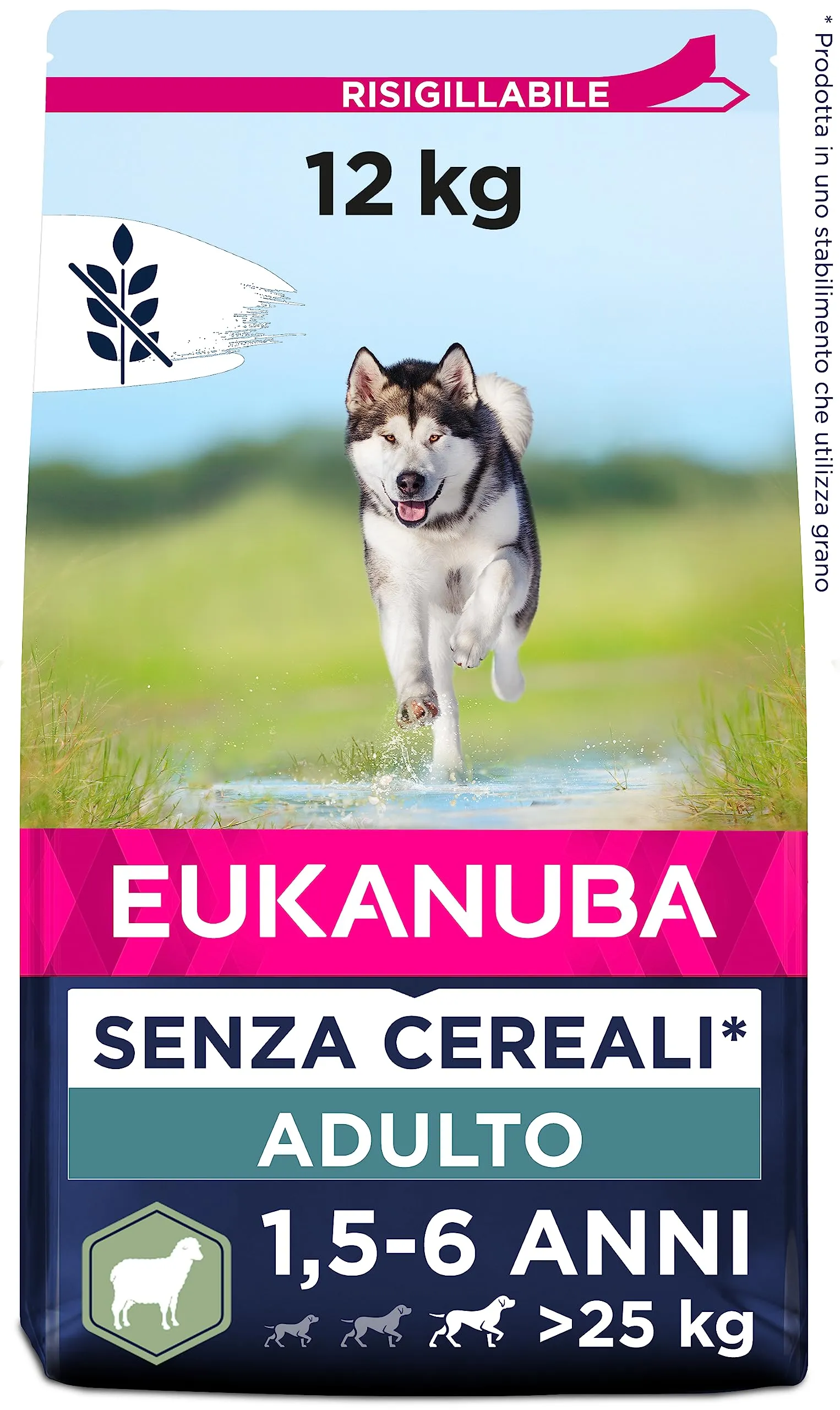 EUKANUBA Grain Free cibo per cani per cani adulti di taglia grande, ricco di agnello 12 kg