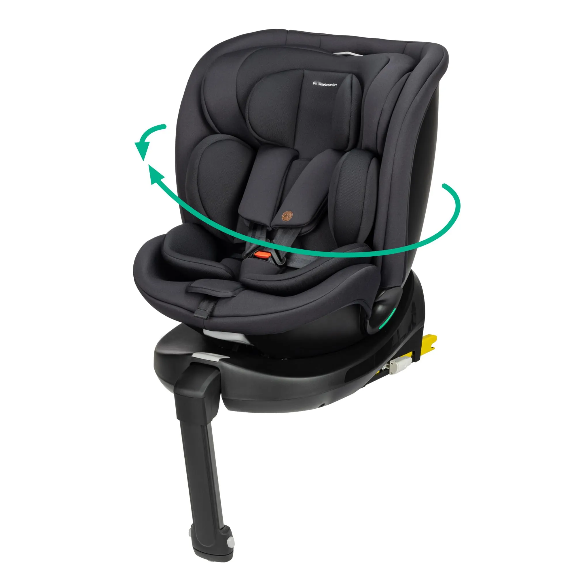 Bebeconfort RevolveFix Plus 360 i-Size, Girevole 360 Gradi, Seggiolino Auto 0-36 Kg, 0-12 Anni, ISOFIX, Seggiolino Reclinabile 8 Posizioni, 12 Posizioni Poggiatesta, Tessuti Traspiranti, Nero Completo