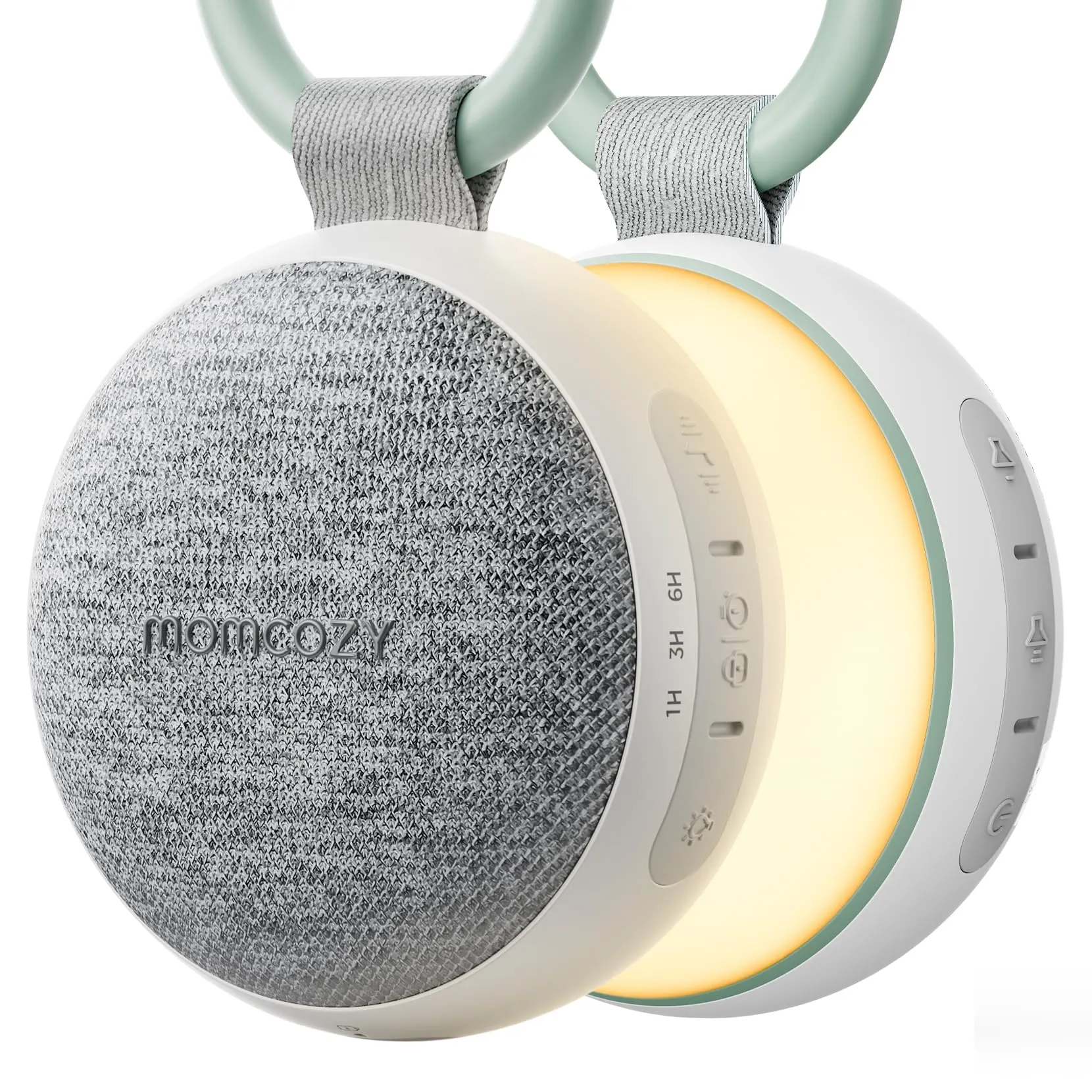 Momcozy Macchina Rumori Bianchi per Neonato WN06, Generatore di Rumore Bianco Portatile con Luce Notturna, 20 Suoni Rilassanti, Altoparlante Bluetooth, Timer, Regalo Neonato Maschio e Femmina