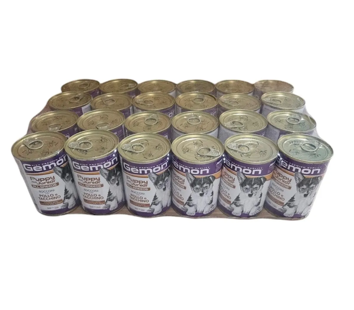 Gemon Cane All Breeds Puppy and Junior Bocconi con Pollo e Tacchino -CONFEZIONE DA 24 (24 x 415 g) - Alimento Completo per Cani Cuccioli di Tutte le Taglie.