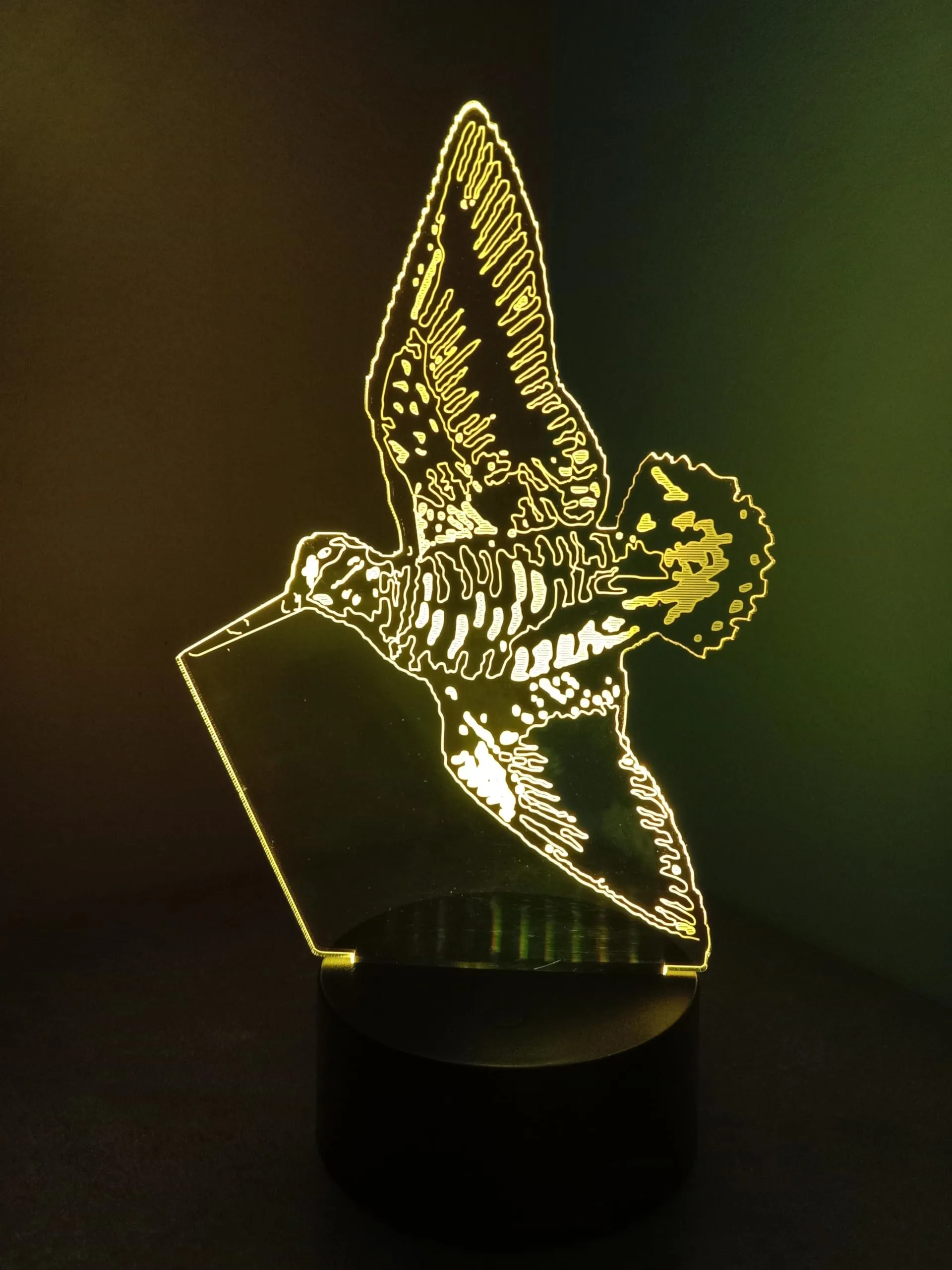 BECCACCIA, Lampada illusione 3D con LED - 7 colori.