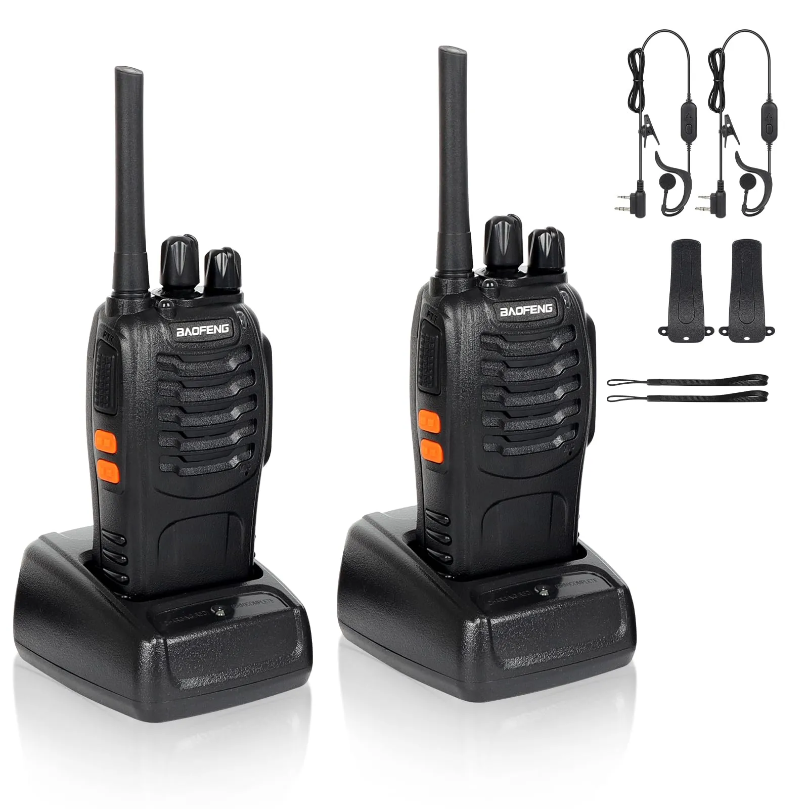 Walkie-Talkie Ricaricabile Lunga Distanza 16Canali VOX CTCSS/DCS Radio FM Ricetrasmettitore Portatile Walkie Talkie Professionali Con Auricolare