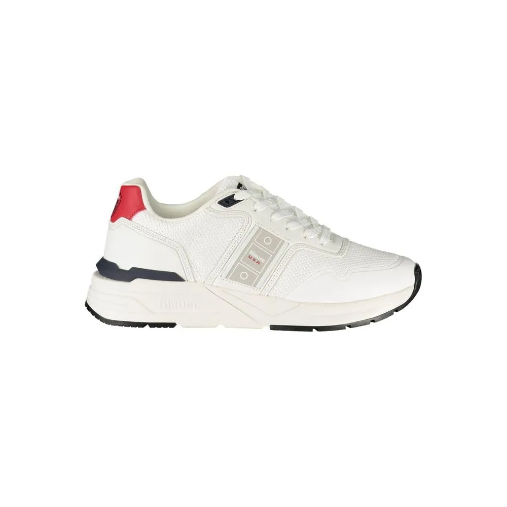 Blauer Sneakers Uomo White S5RAY05/KNI Scarpe Sportive TALLONIERA Rinforzata Fondo Gomma LOGATA A Contrasto Altezza 4CM (Bianco, Sistema Taglie Calzature EU, Adulto, Uomo, Numero, Media, 44)