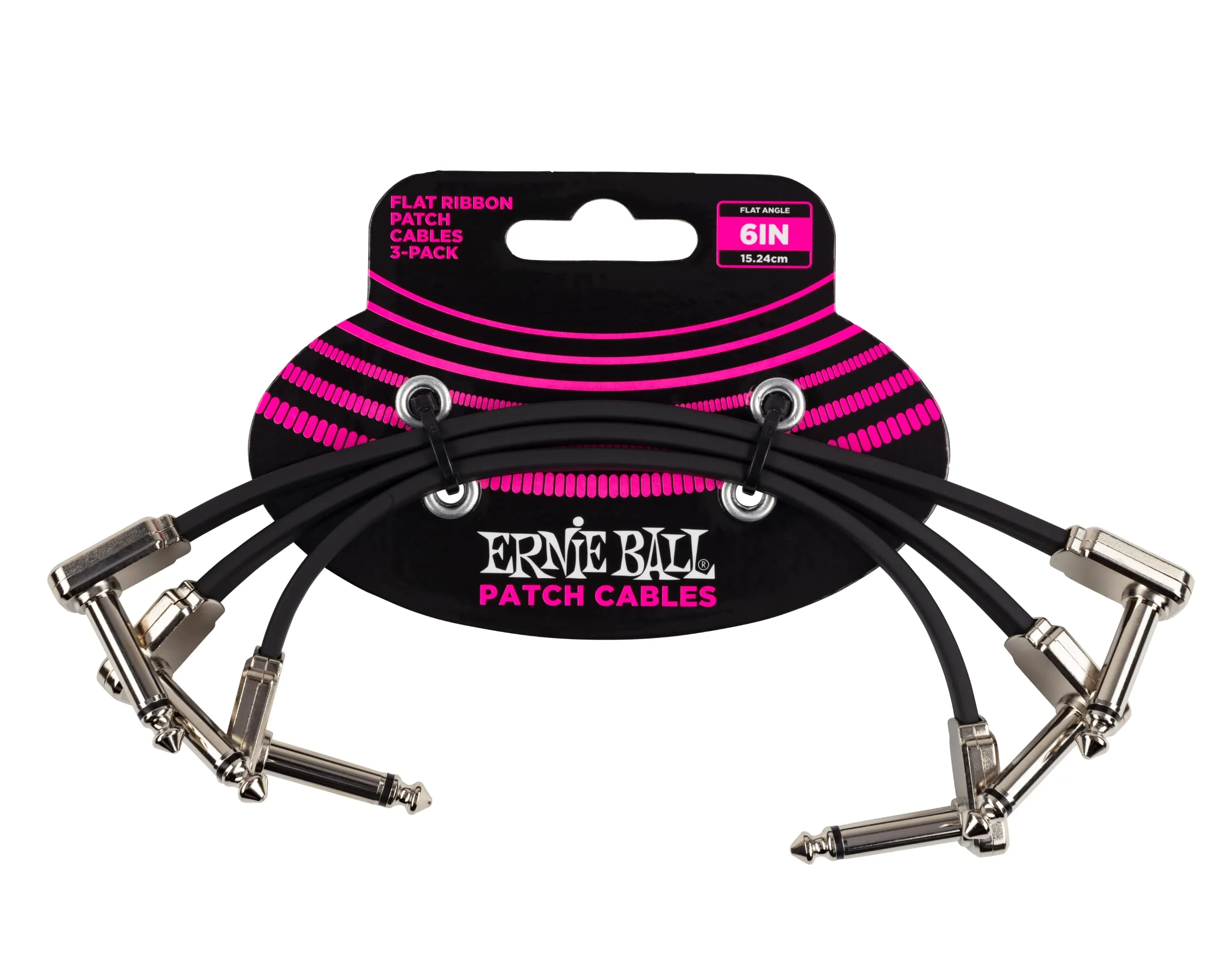 Ernie Ball, Cavo patch piatto a nastro, 15,24 cm, confezione da 3