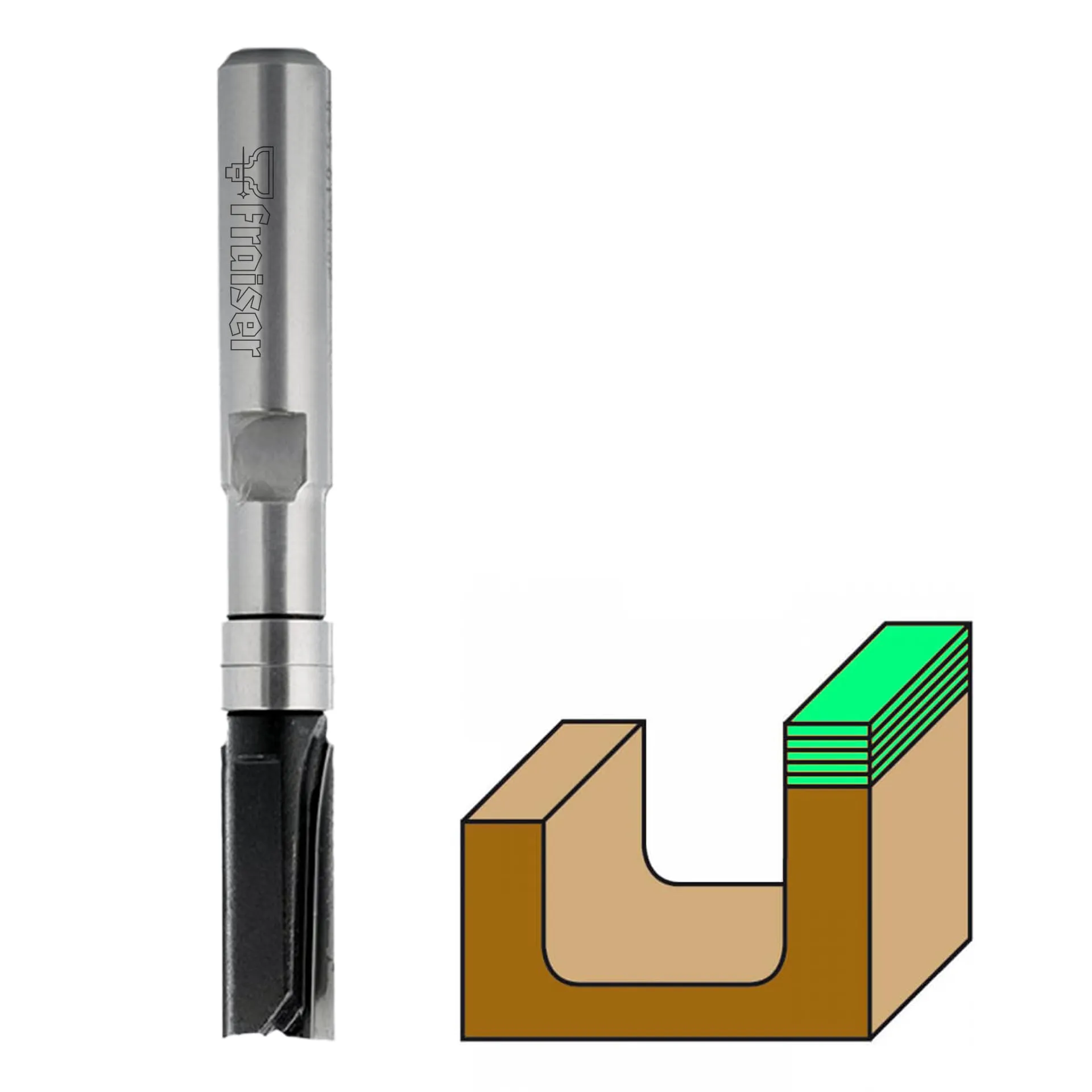 Fraiser - Fresa a copiare con cuscinetto per legno, diametro 8 mm, gambo 8 mm, per fresatrice verticale e rifilatore