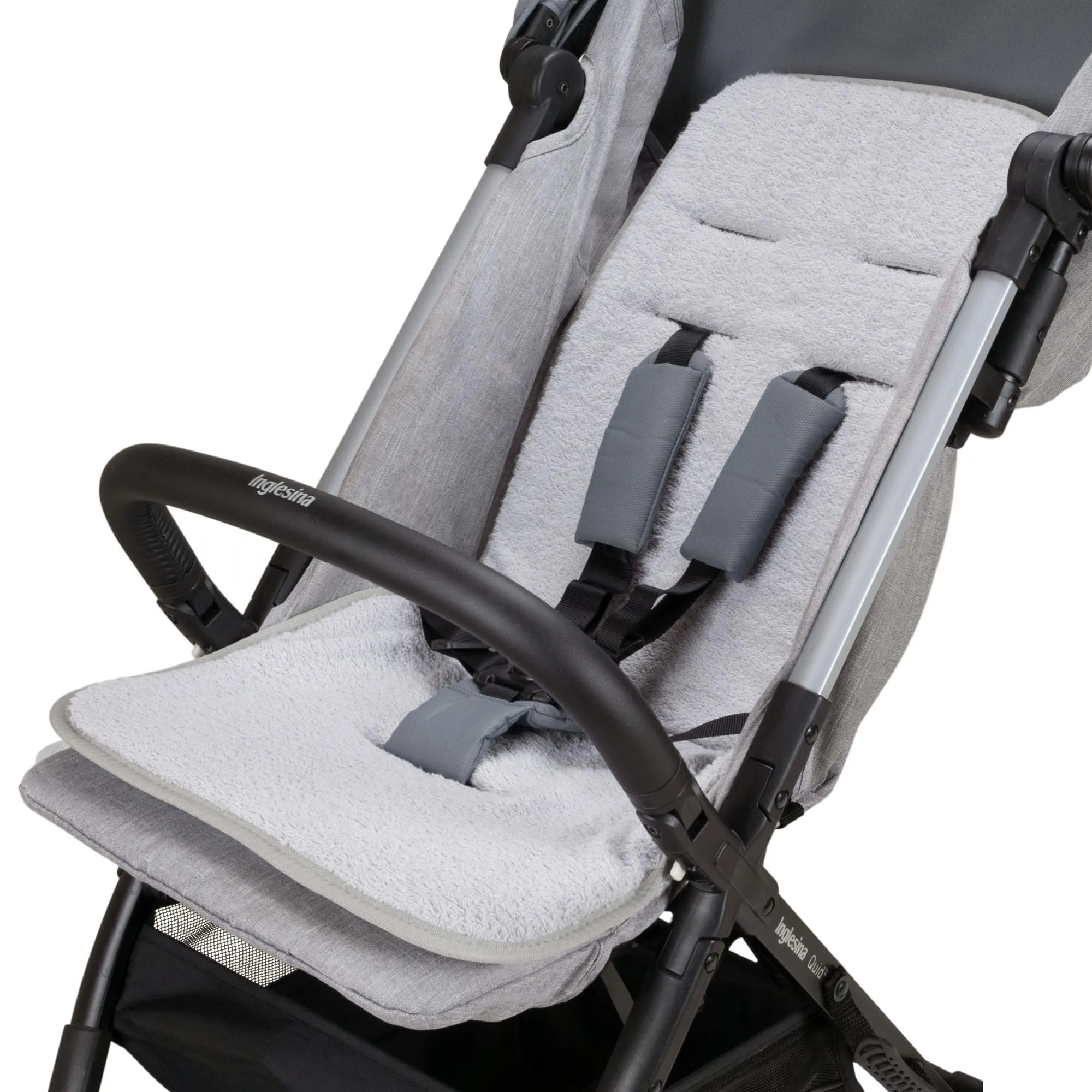 Babysanity® Morbido Riduttore Copri Passeggino Universale Materassino Neonato Soffice Imbottitura Rivestimento Spugna Di Cotone 100% con Bordatura - Made in Italy - (Grigio)