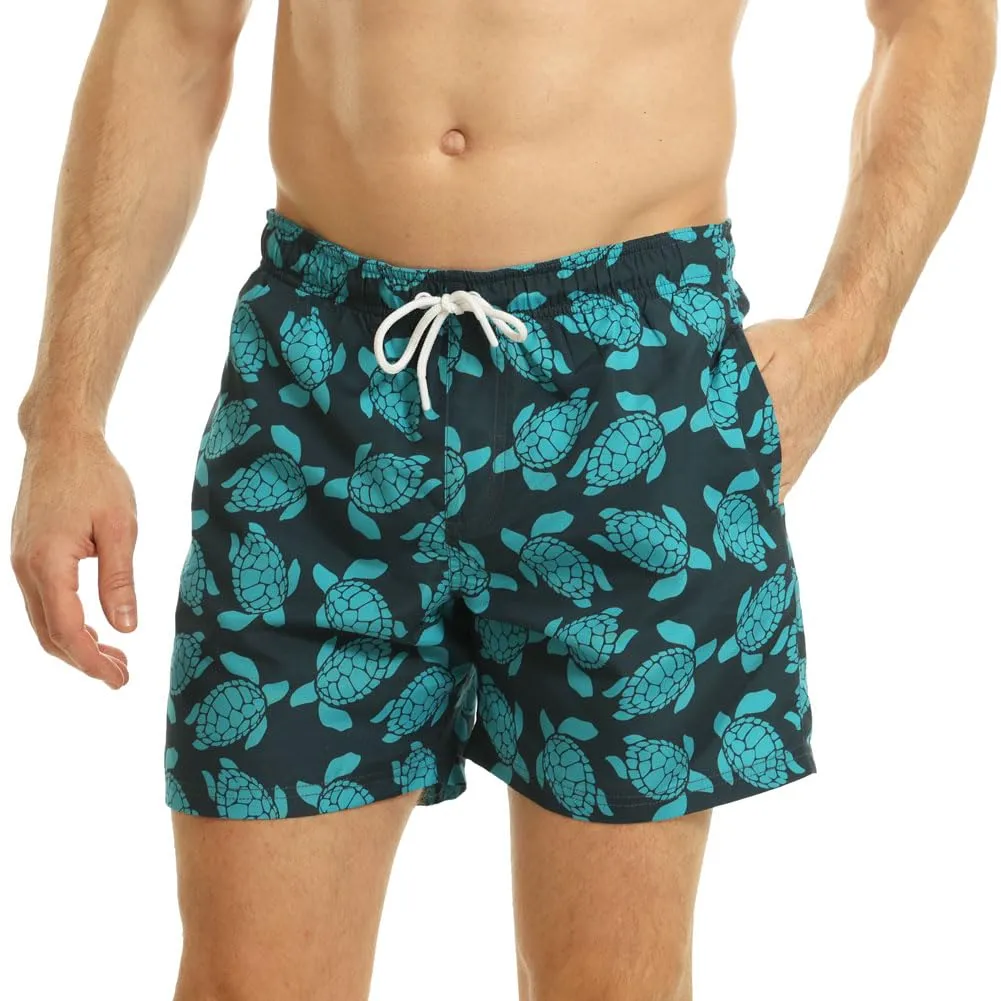 RIPT Performance Uomo Pantaloncini da bagno a rapida asciugatura con protezione solare UV 50, Marina/Turchese, L