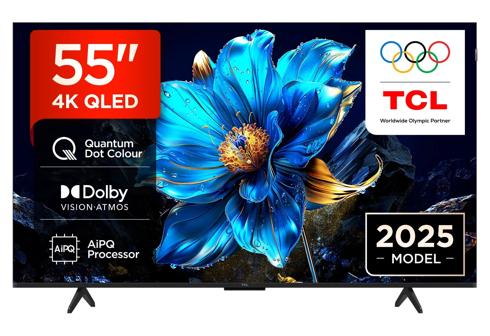 TCL 55P7K 55” QLED 4K HDR TV, Google TV, Smart TV (Dolby Vision & Atmos, Game Master, Motion clarity)