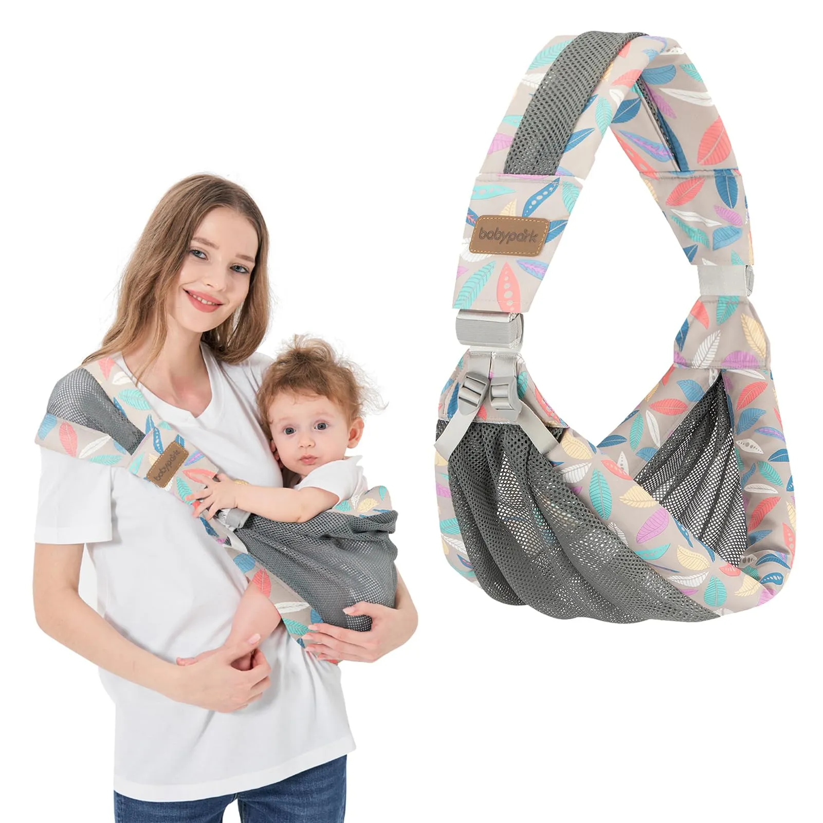 IULONEE Marsupio Neonato Fascia Porta Bebè Elastica Fascia Neonato Traspirante Porta Bebe Morbido Fascia Per Marsupio Regolabile Porta Bebe Portatile Per Neonati e Bambini Da 3 a 36 Mesi (Grigio)