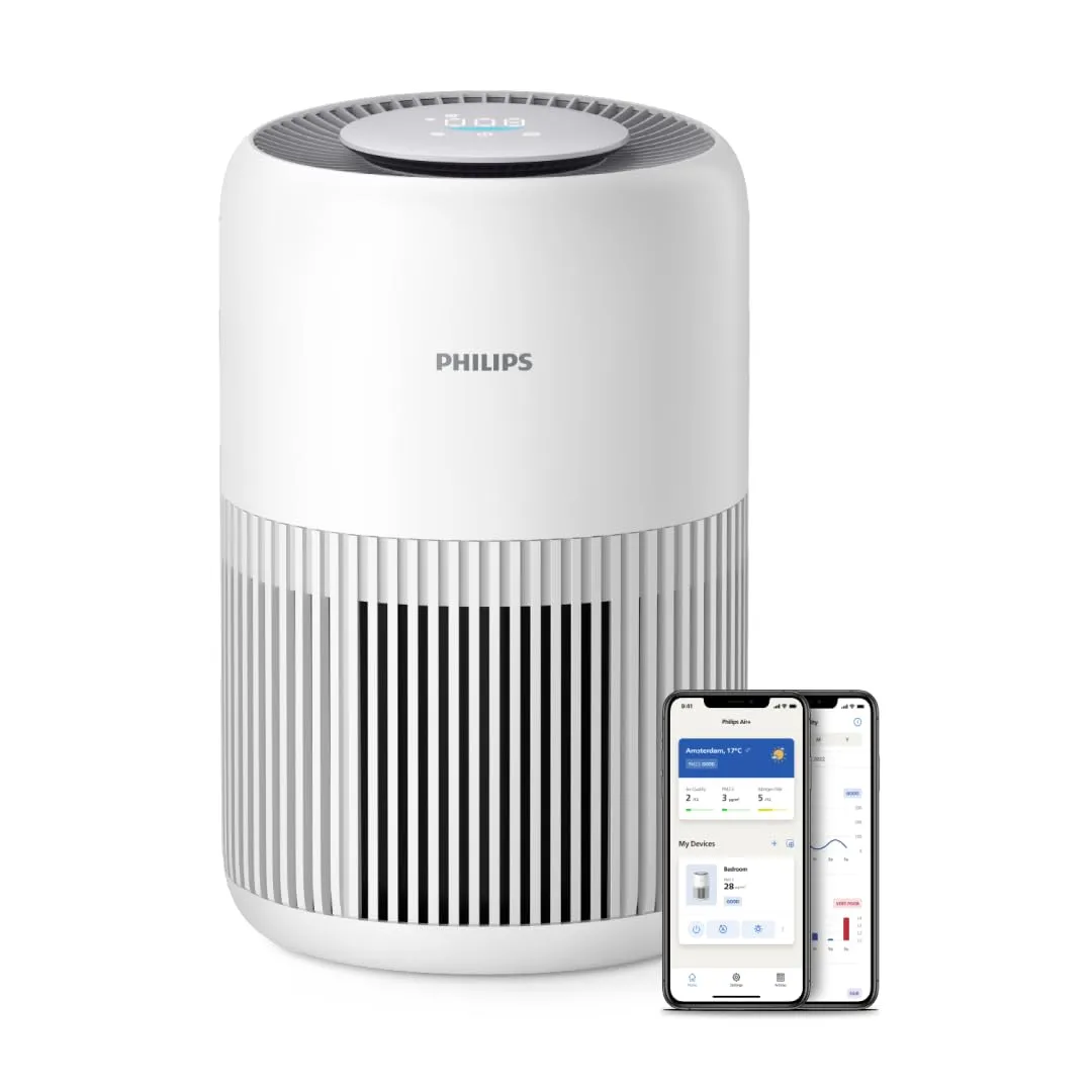 Purificatore d'aria Philips Serie 900, filtro HEPA NanoProtect + carbone attivo, CADR 250m³/h per allergici 65m², silenzioso, intelligente ed efficiente dal punto di vista energetico (AC0950/10)