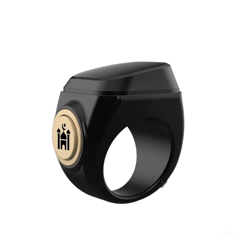 Smart - Anello contatore Tasbih ricaricabile da 18 mm, 20 mm, 22 mm, impermeabile, per preghiera Zikr con intervallo di conteggio 99999, per culto musulmano pratiche spirituali quotidiane (20 mm, oro