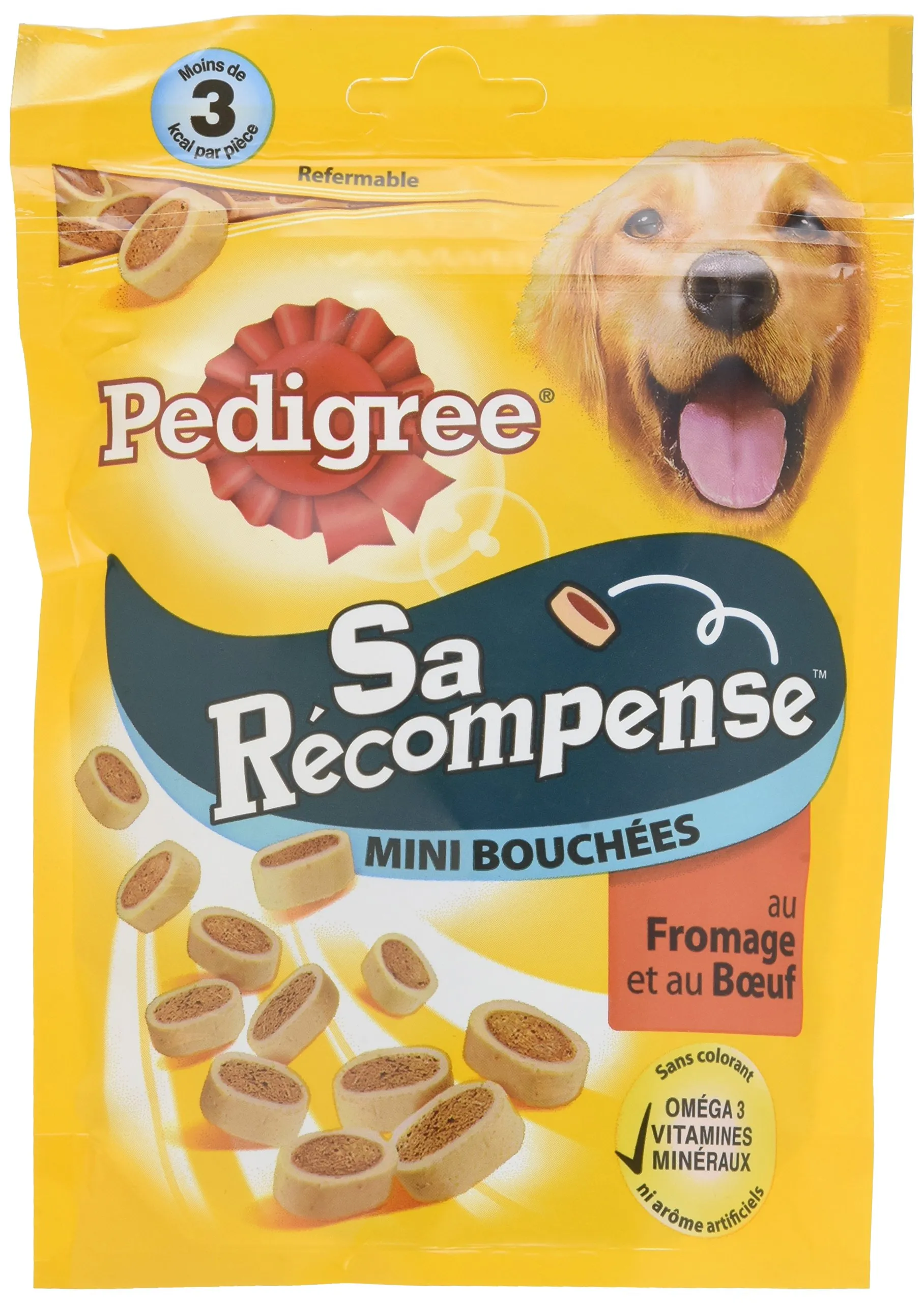 Pedigree his reward - mini bites beef & cheese dog, 6 140g packet of treats