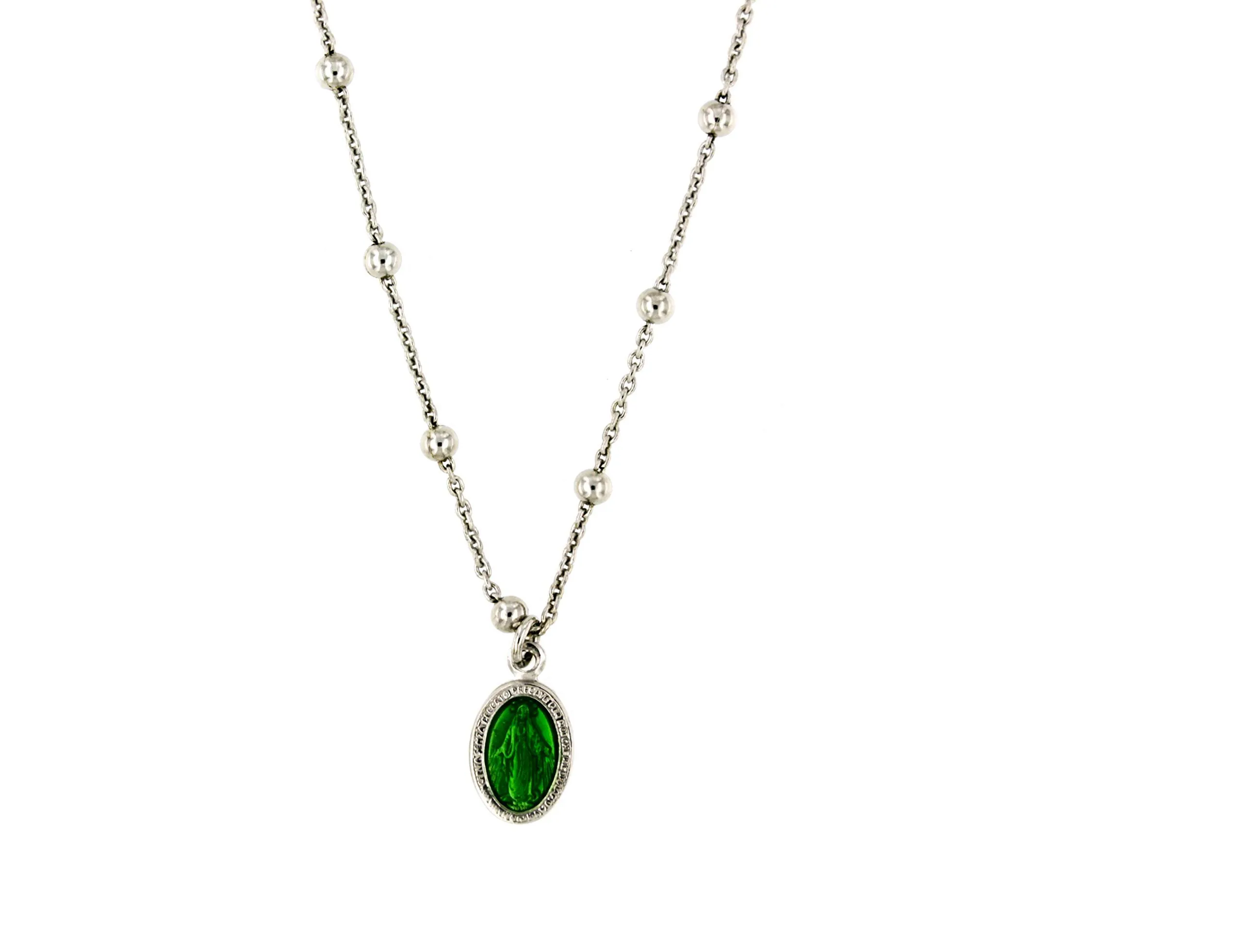 Collana rosario con Madonna Miracolosa smaltata | Colore personalizzabile