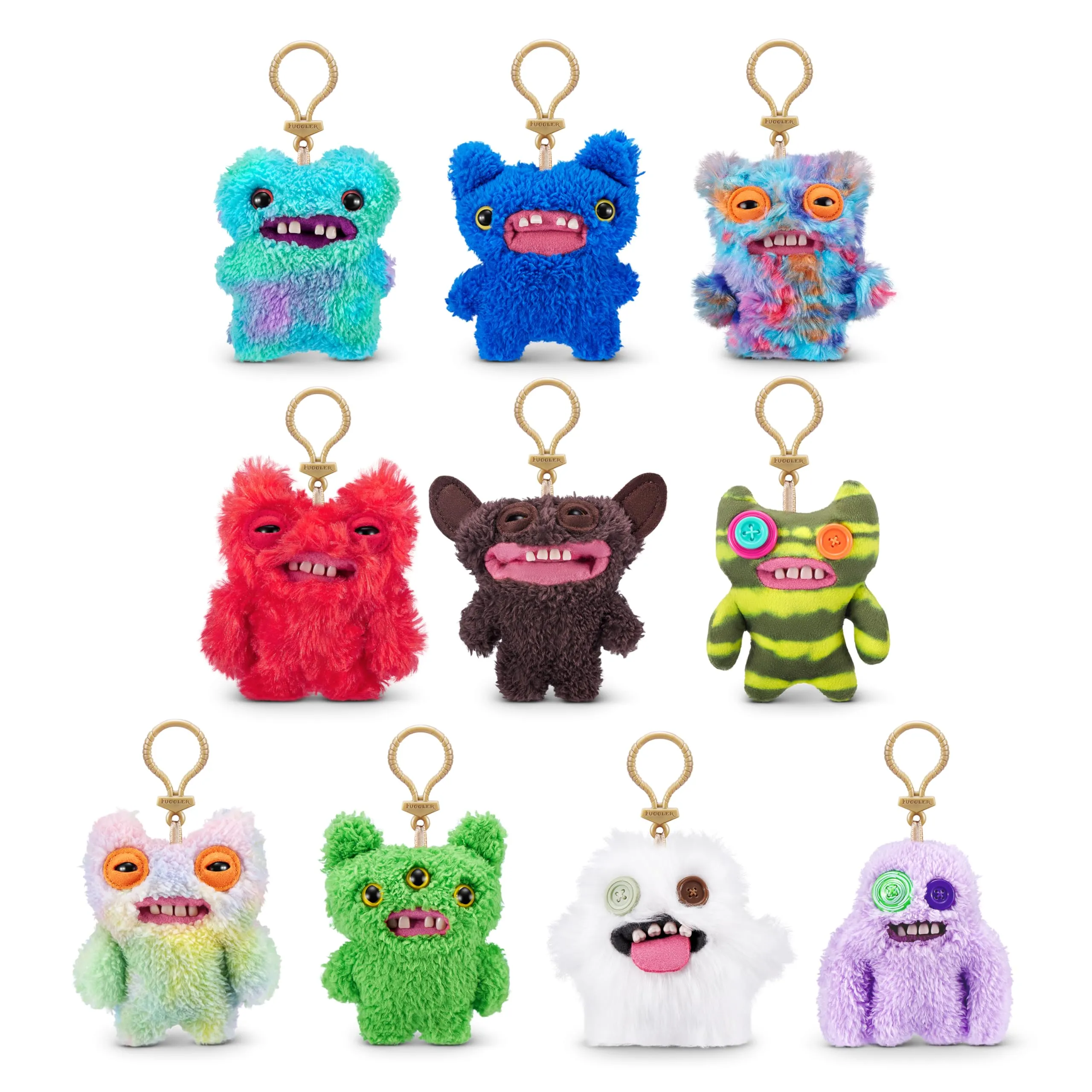 Portachiavi Fuggler di ZURU, 5" Funny Ugly Monster, peluche, da collezione, giocattolo (assortimento casuale, 3 Pack)