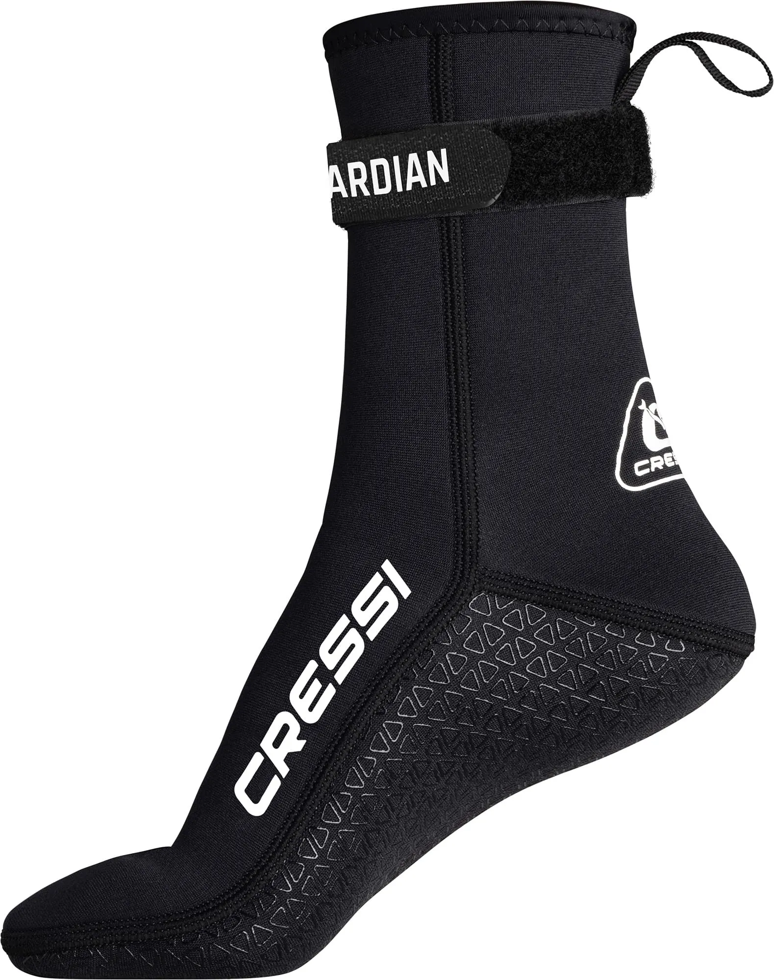 Cressi Guardian Mid High Neoprene Socks 2mm 2XL - Calzari Medio Alti in Neoprene 2mm con Cinturino Strap, Ideali per Tutti gli Appassionati di Sport Acquatici, Nero, 2XL, Unisex