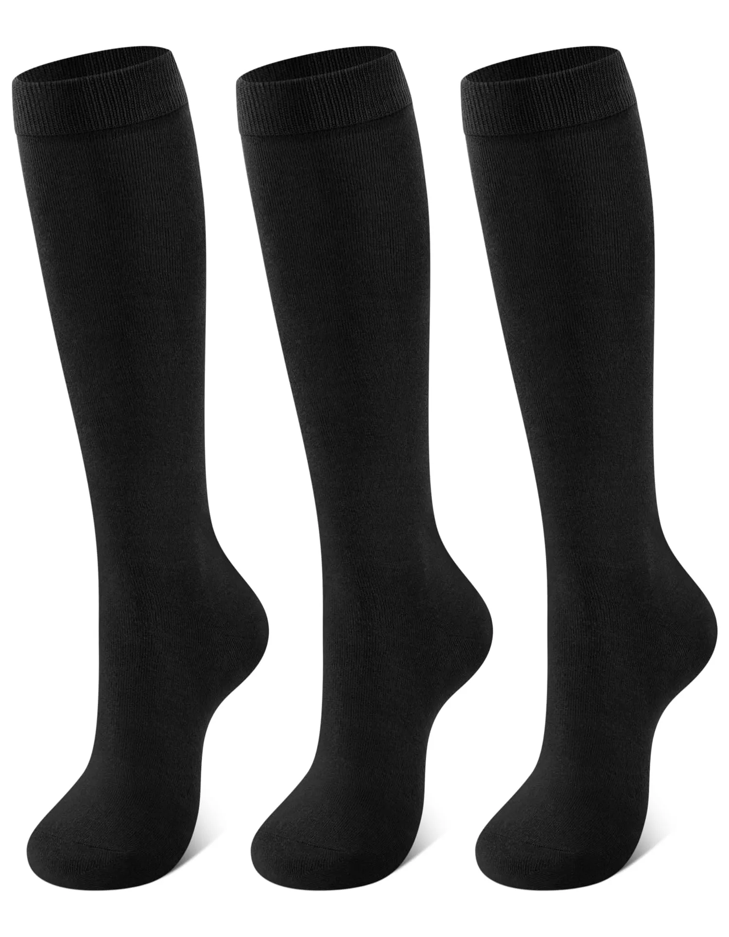 CLOSEMATE Calze Lunghe Donna 3 Paia – 80% Cotone Morbido, Elastiche e Traspiranti Ideali per Sport Lavoro Scuola Viaggio e Uso Quotidiano