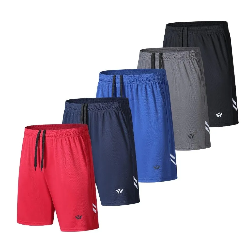 fovdtaa, Confezione da 5 pantaloncini sportivi da uomo con tasche ed elastico in vita, pantaloncini da allenamento e da corsa ad asciugatura rapida